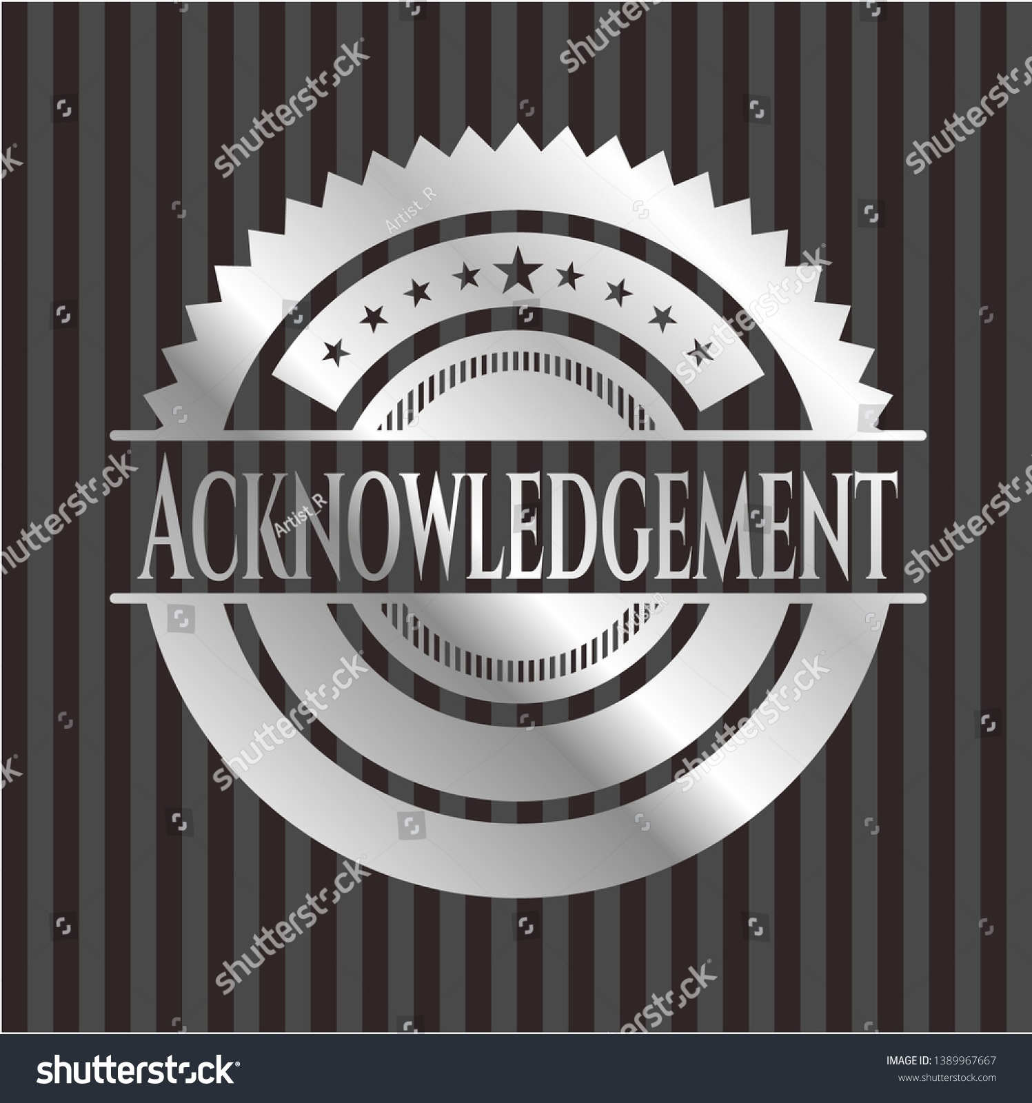 Acknowledgement Silver Badge Vector Illustration Mosaic: Vector De ...