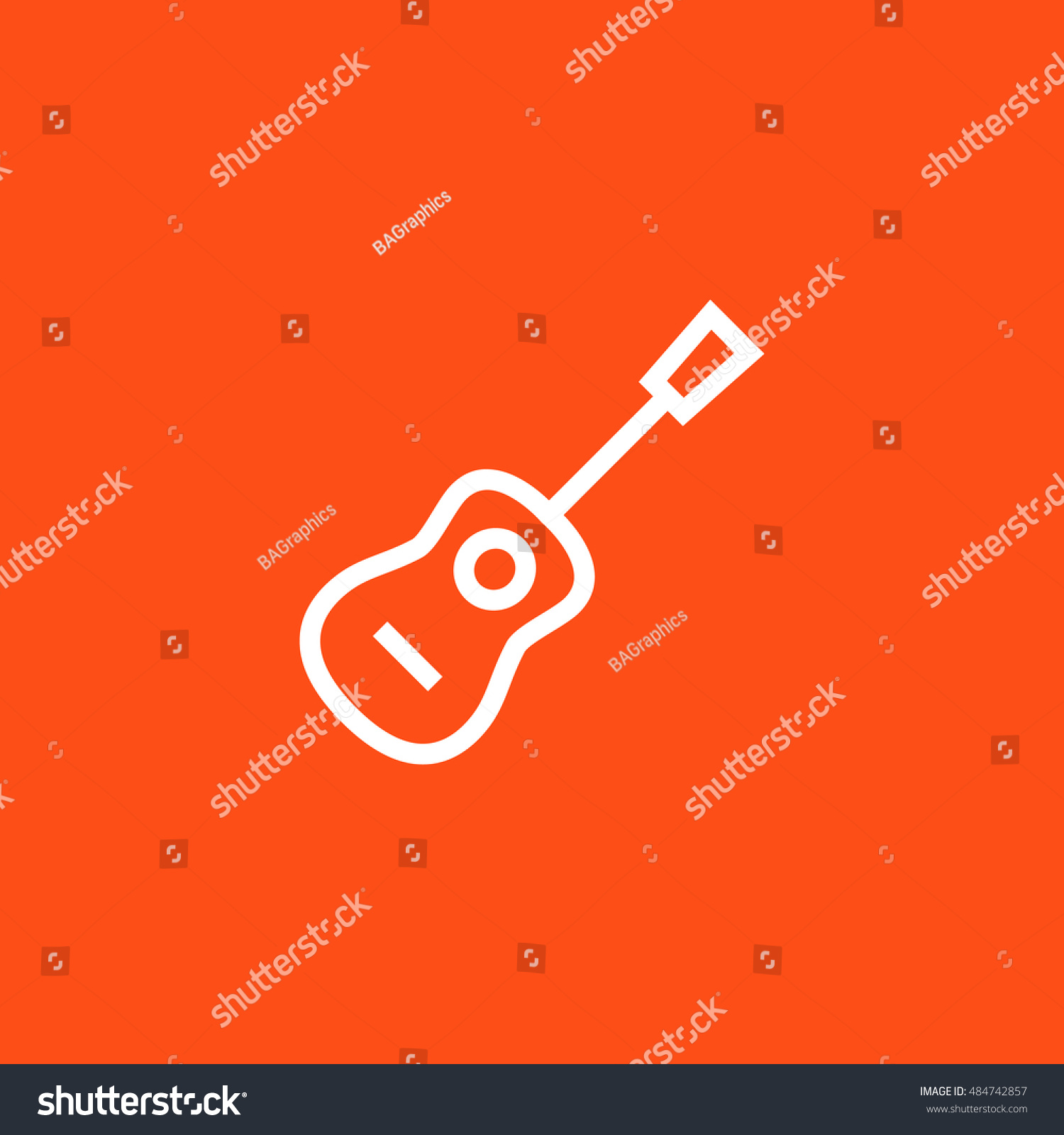 Acoustic Guitar Icon Vector Clip Art Stock Vector Royalty Free 484742857 Shutterstock