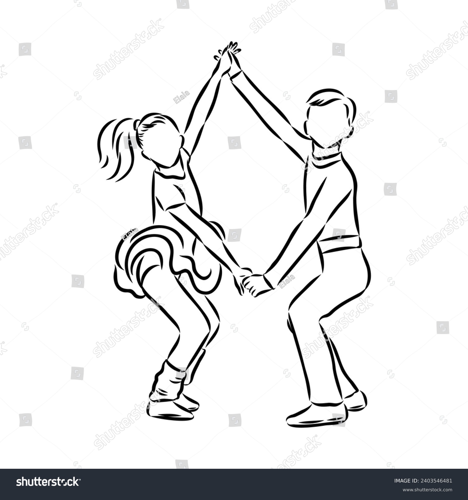 recommend clip art: acrobatic rock dance Acrobatic rock and roll vector