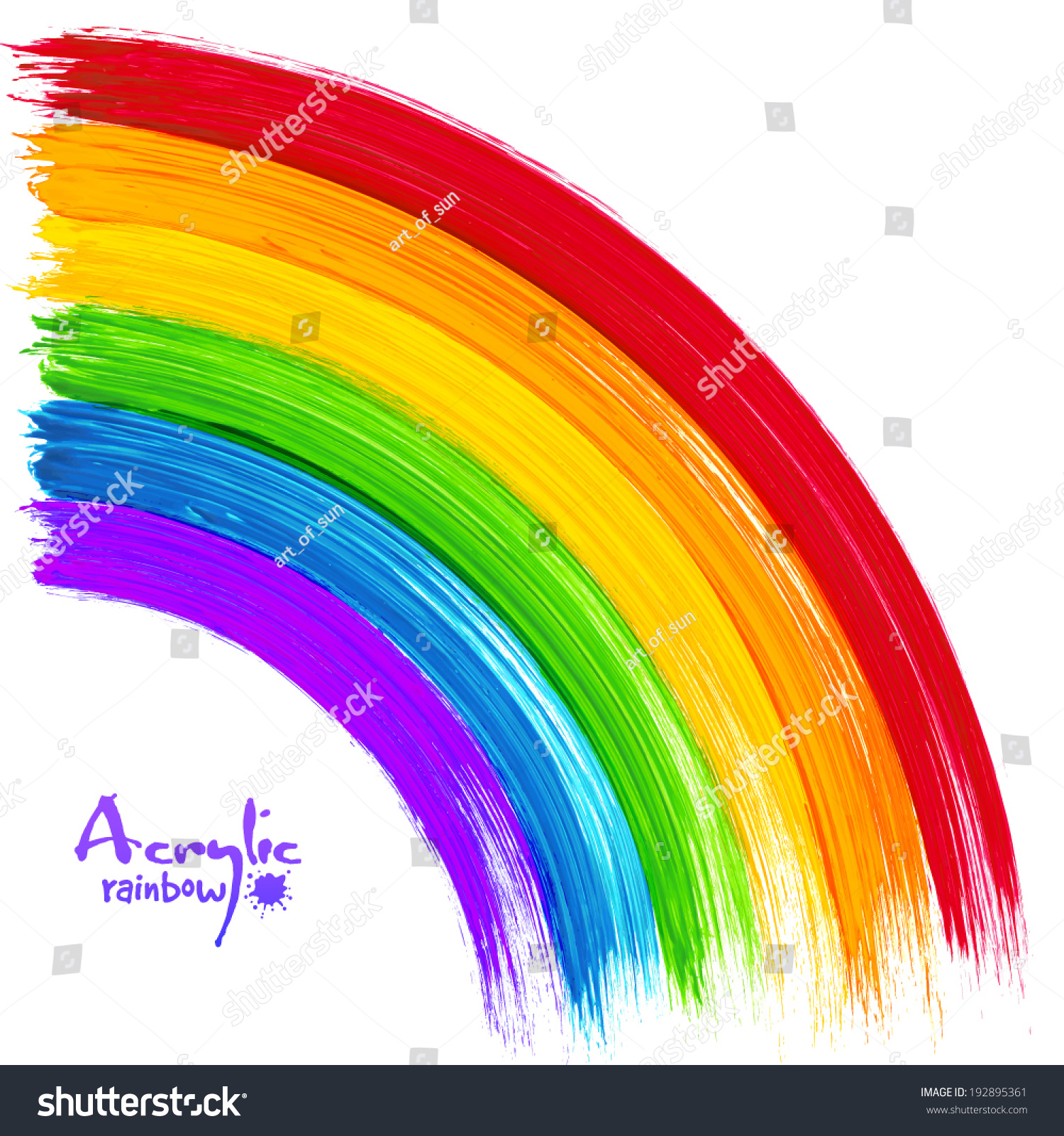 Acrylic Painted Rainbow Vector Image Stock Vector (Royalty Free) 192895361