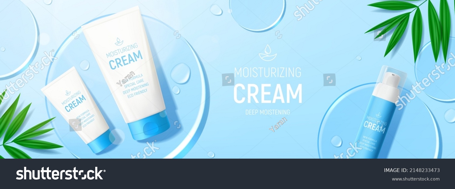 Ad Banner Moisturizing Cream Products Vector Stock Vector (Royalty Free ...