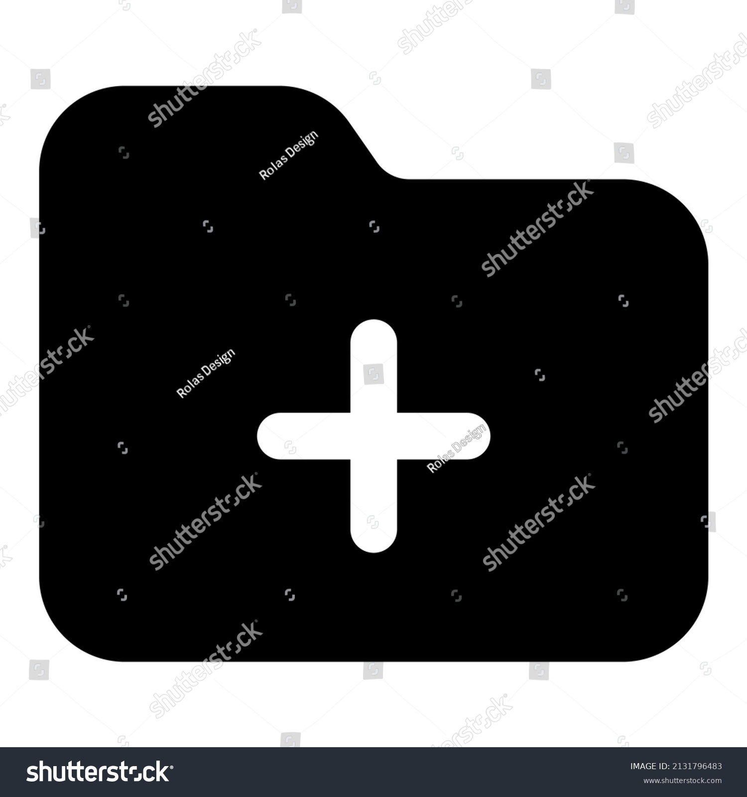 Add Folder Icon Black Color Stock Vector Royalty Free 2131796483 Add Folder Icon Black Color Stock Vector Royalty Free 2131796483