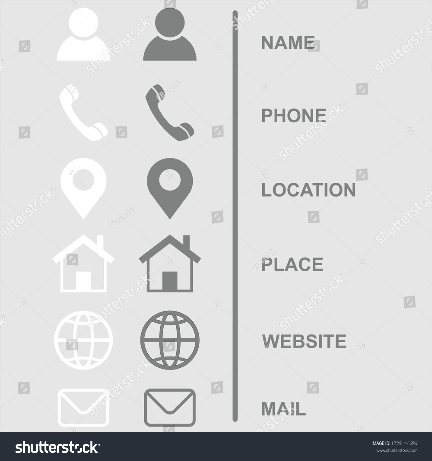 Addres Card Icon Web Icon Vector Stock Vector (Royalty Free) 1729144699