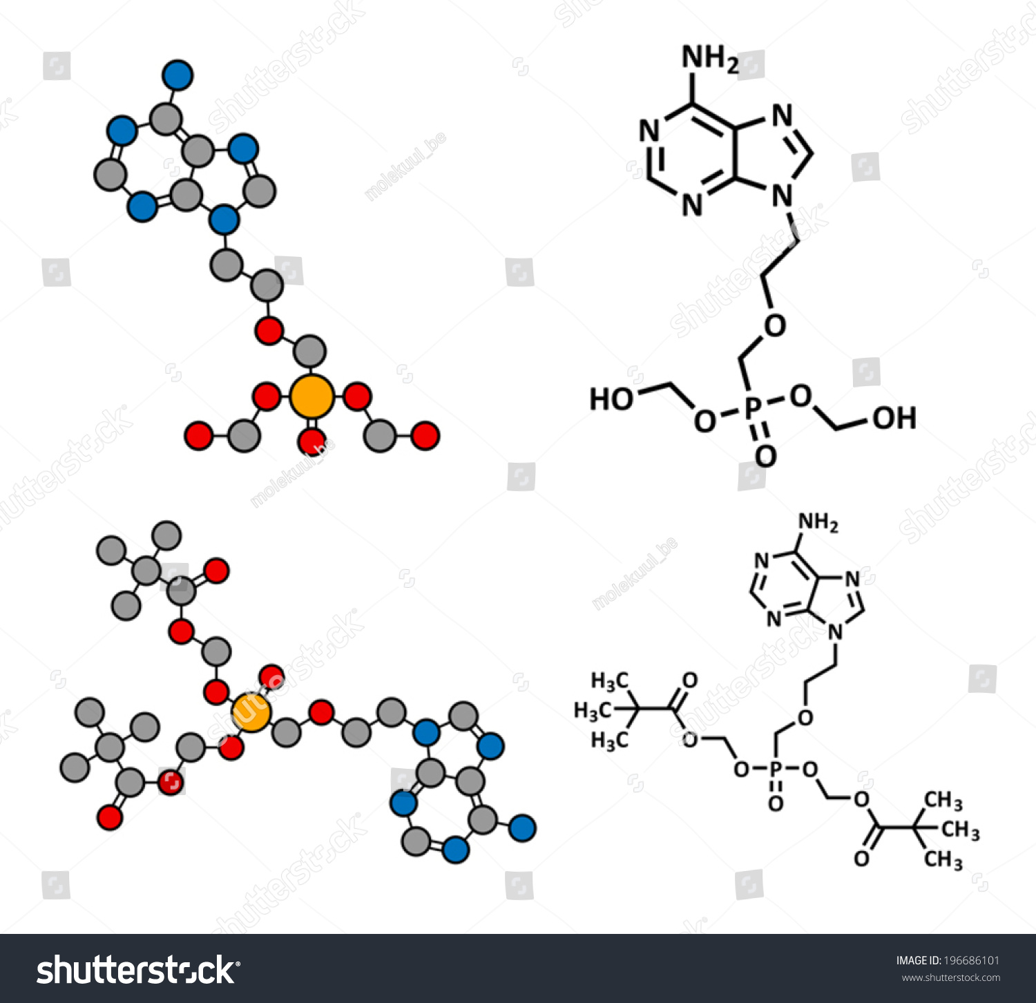 Adefovir Dipivoxil Hepatitis B Herpes Simplex Stock Vector Royalty