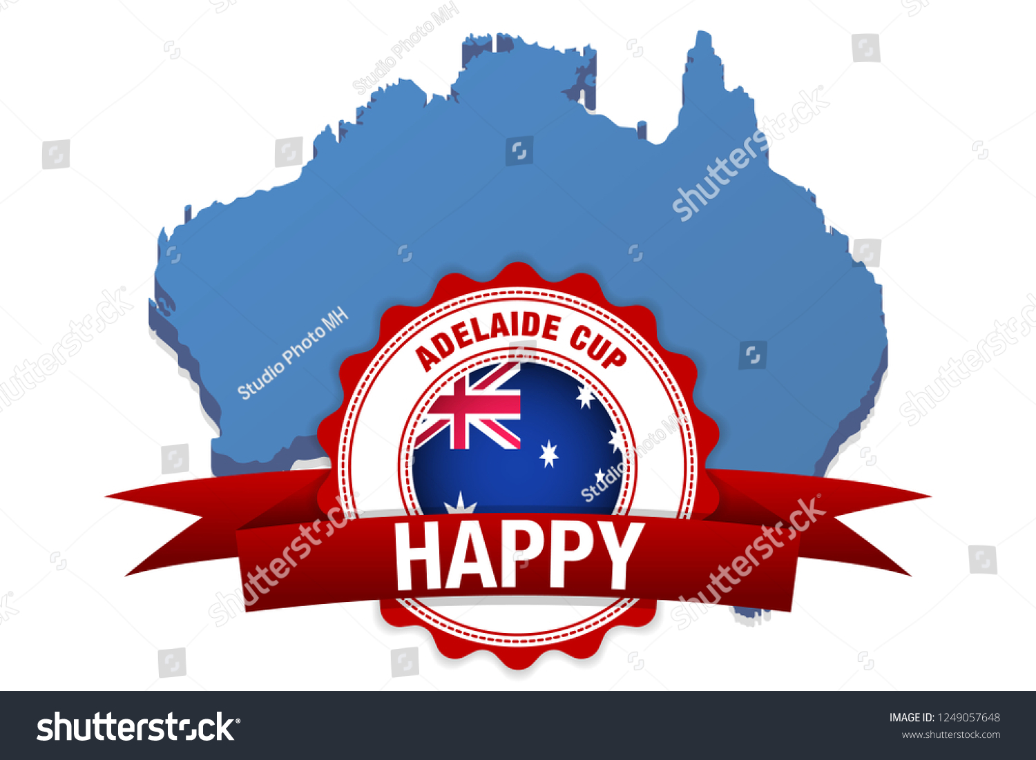 Adelaide Cup Day Australia Flag Map Stock Vector (Royalty Free) 1249057648