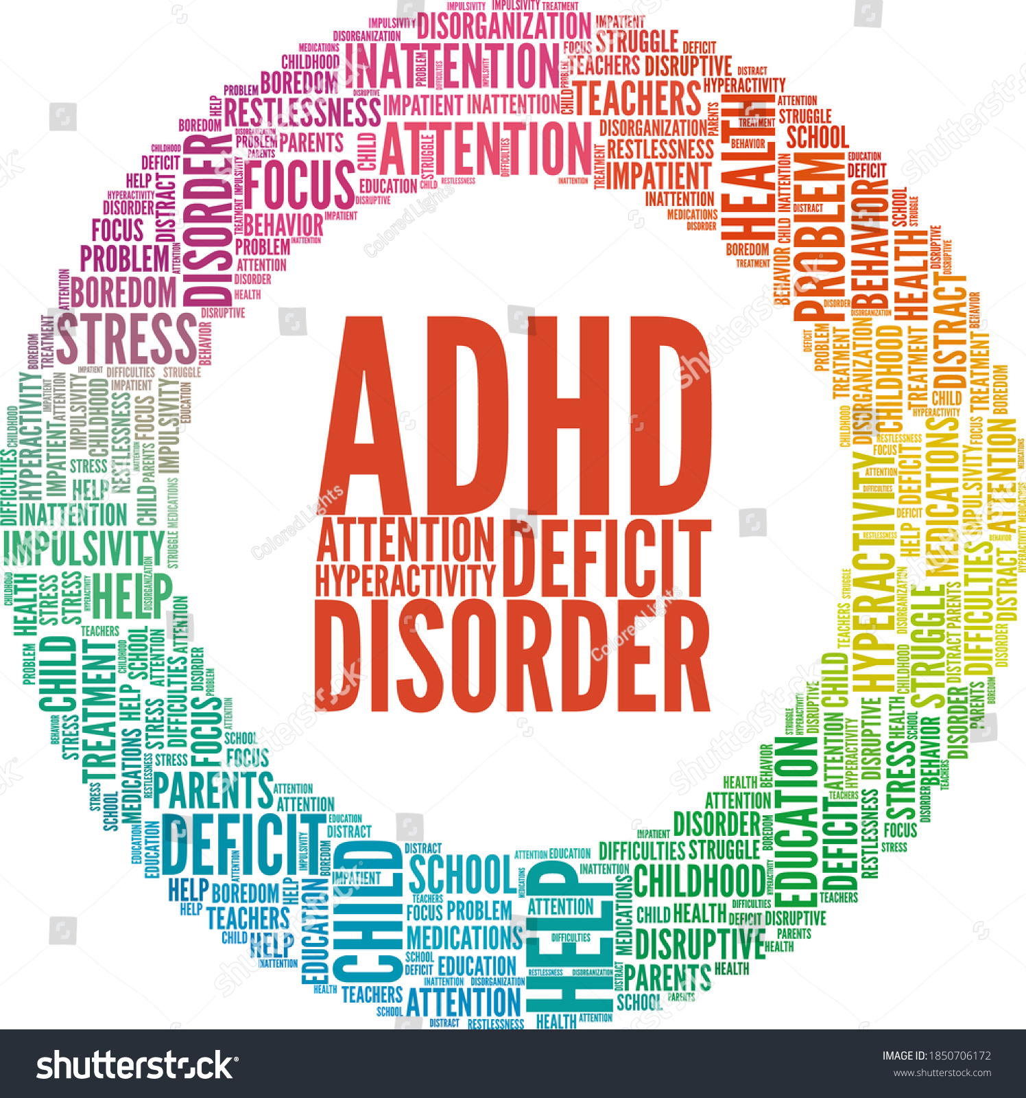 Adhd Attention Deficit Hyperactivity Disorder Vector Stock Vector ...