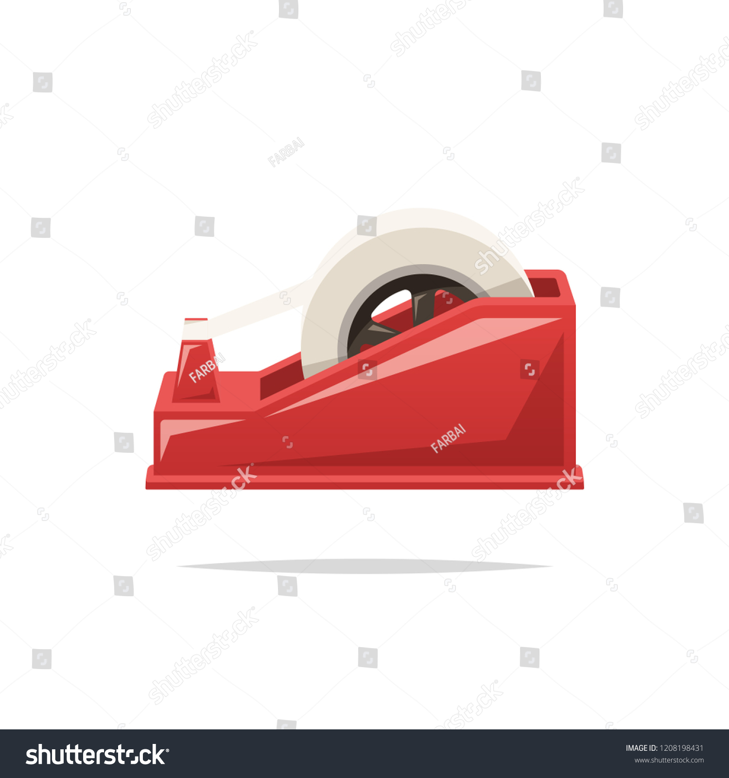 red tape dispenser with white tape clip art preview