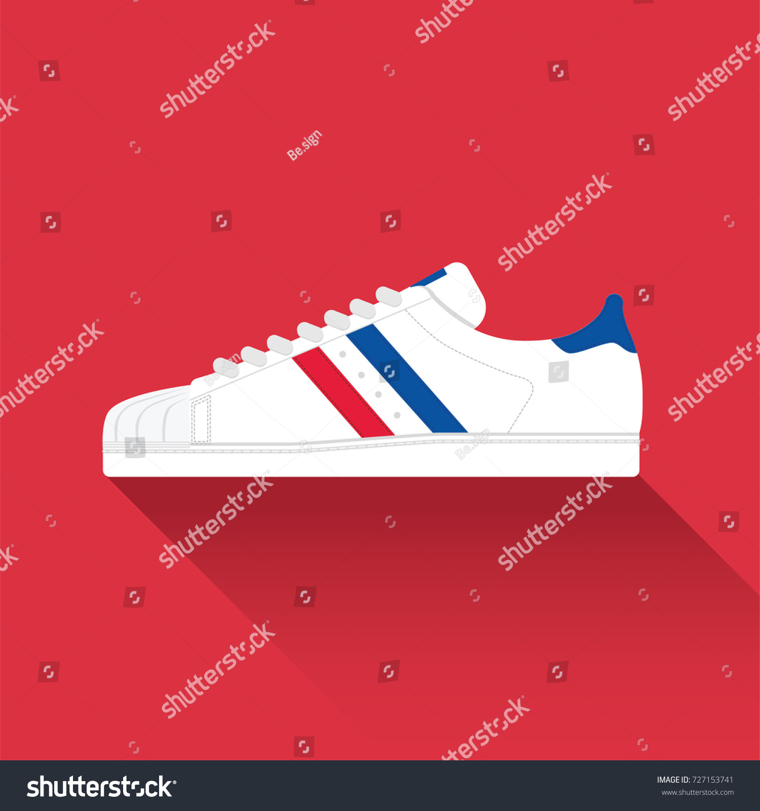 Adidas Superstar Old School Classic Sneaker Stock Vector (Royalty Free)  727153741