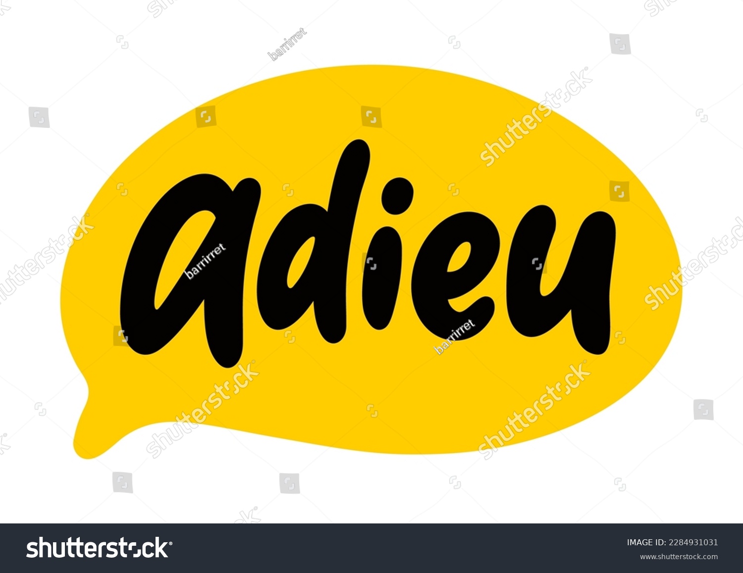 SVG of ADIEU speech bubble. Adieu is a French word meaning goodbye that is commonly used in English. Slang quote. Lettering text doodle phrase. Vector illustration for print on poster, tee. White background svg
