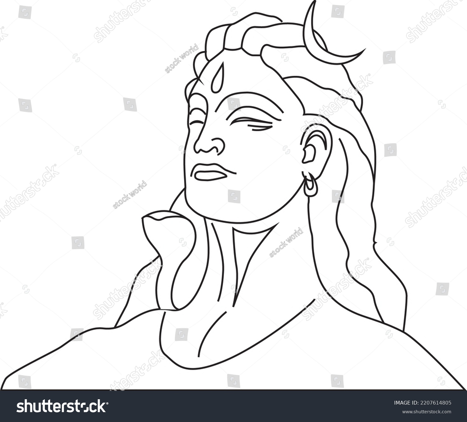 SVG of adiyogi god siva tamilnadu statue line draw svg