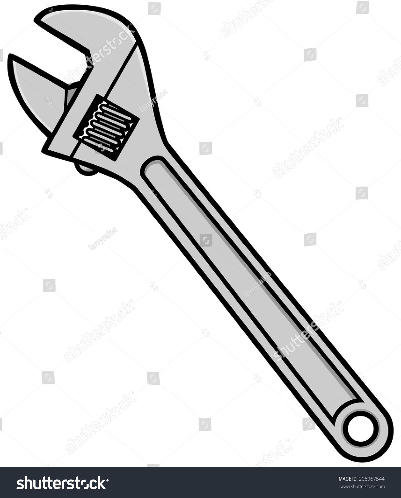  Adjustable  Wrench  Stock Vector  206967544 Shutterstock