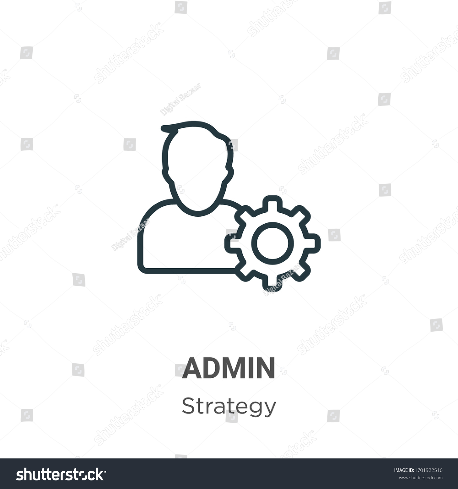 Admin Outline Vector Icon Thin Line Stock Vector (Royalty Free) 1701922516