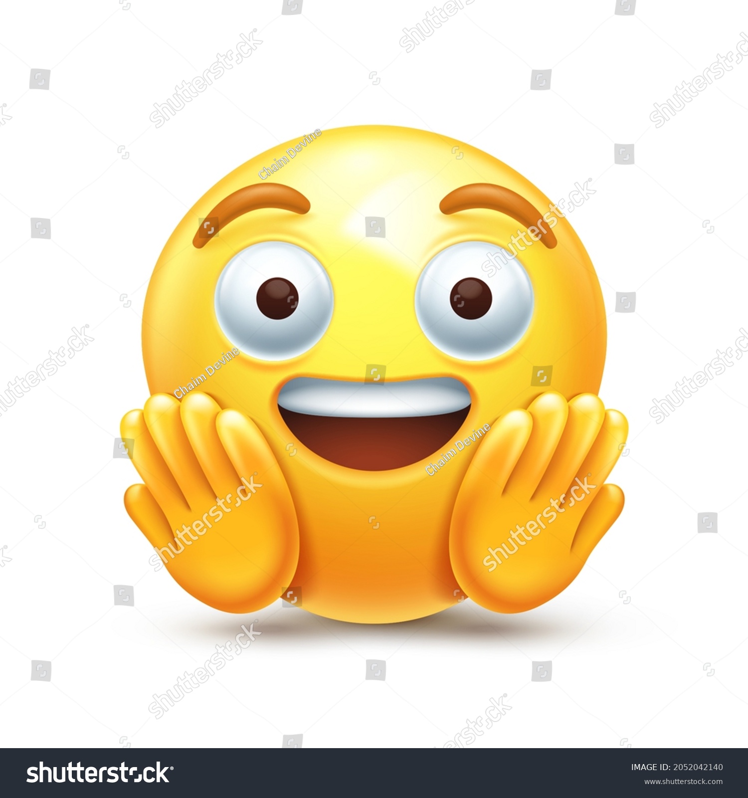 Admiration Emoji Surprised Emoticon Amazed Astonished Stock Vector ...