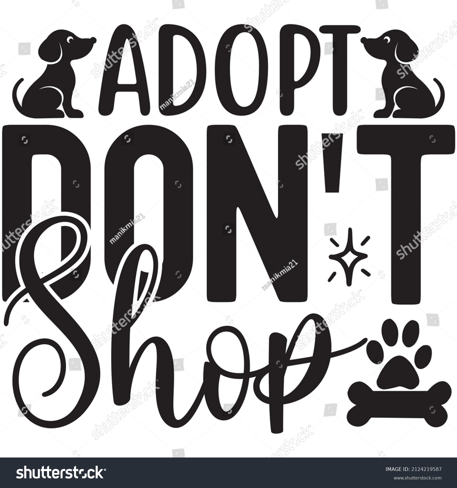 Adopt Dont Shop Tshirt Design Vector Stock Vector (Royalty Free ...