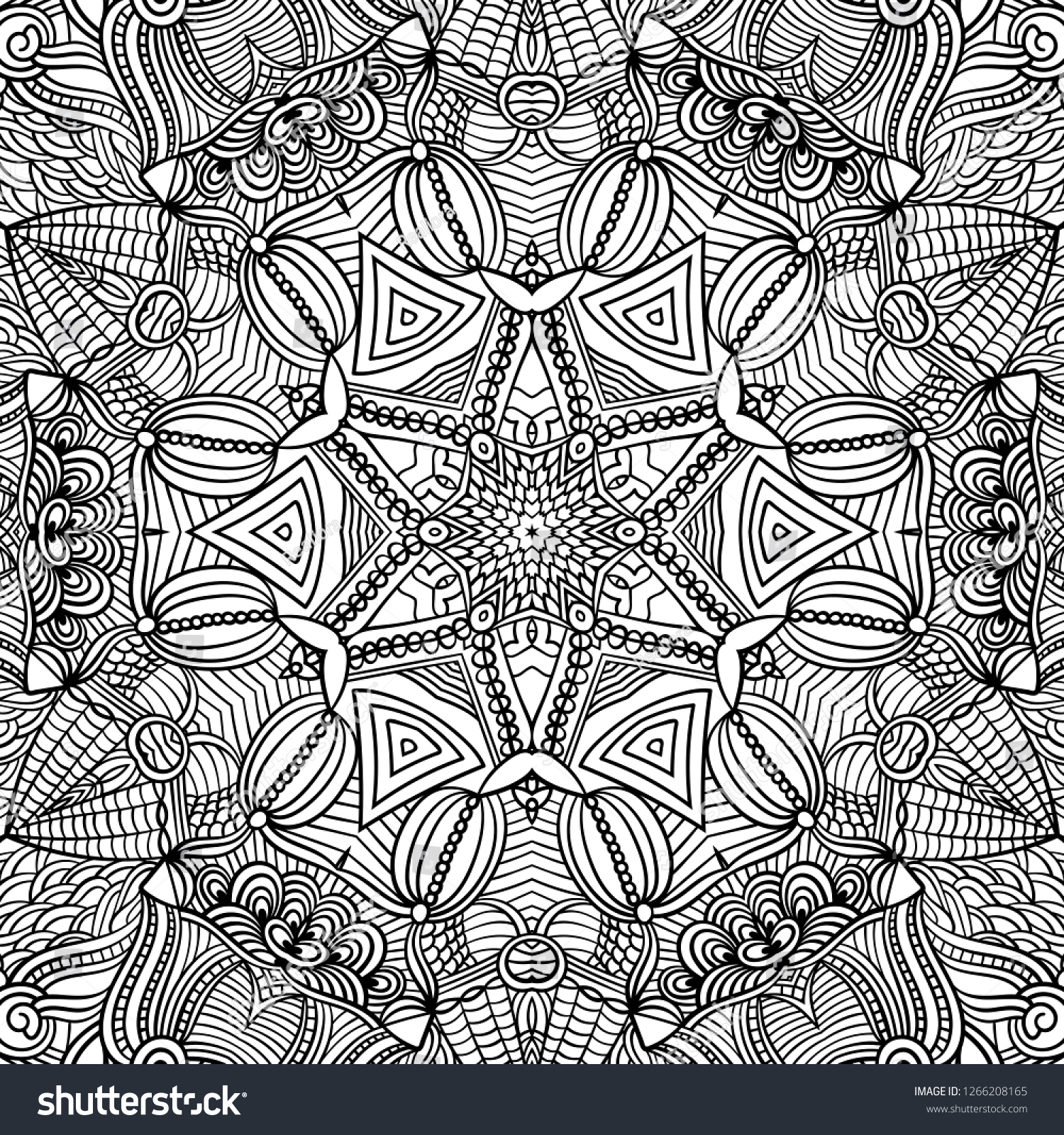 Adult Coloring Page Seamless Zendoodle Vector Stock Vector (royalty 