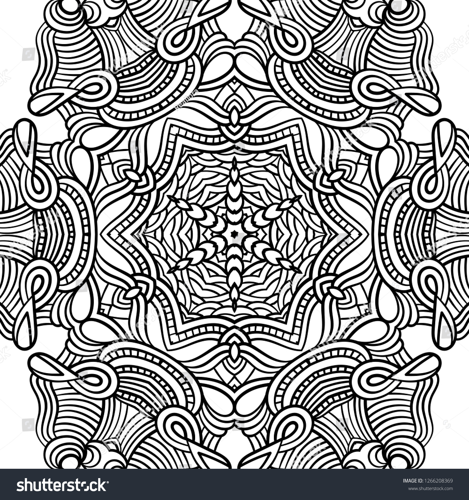 Adult Coloring Page Seamless Zendoodle Vector Stock Vector Royalty Free 1266208369 1398