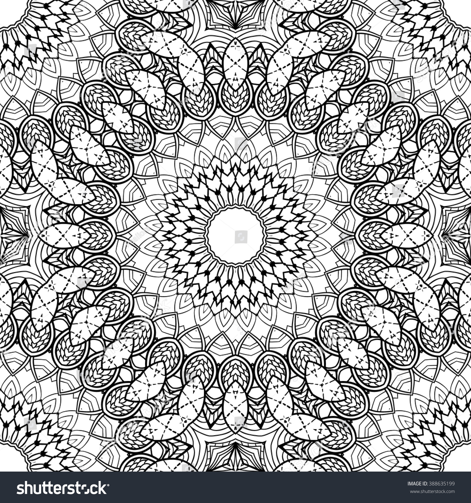 Adult Coloring Page Semless Zendoodle Vector Stock Vector Royalty