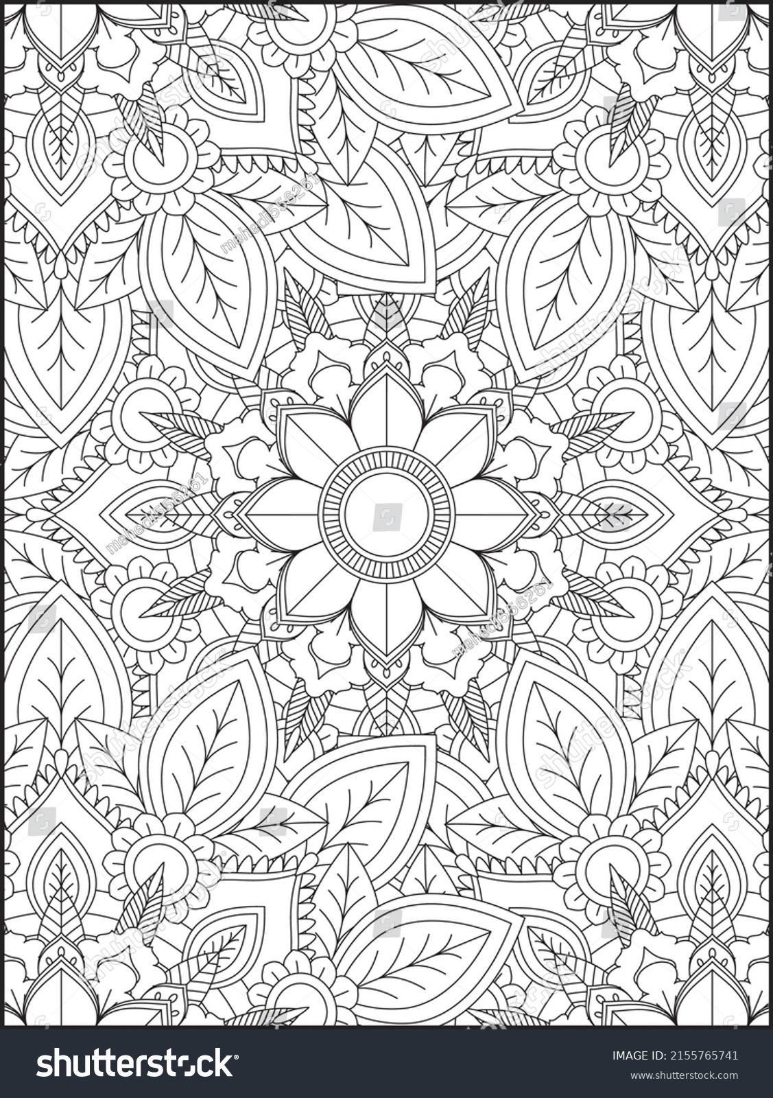 Adult Coloring Pages Adult Coloring Books Stock Vector (Royalty Free ...