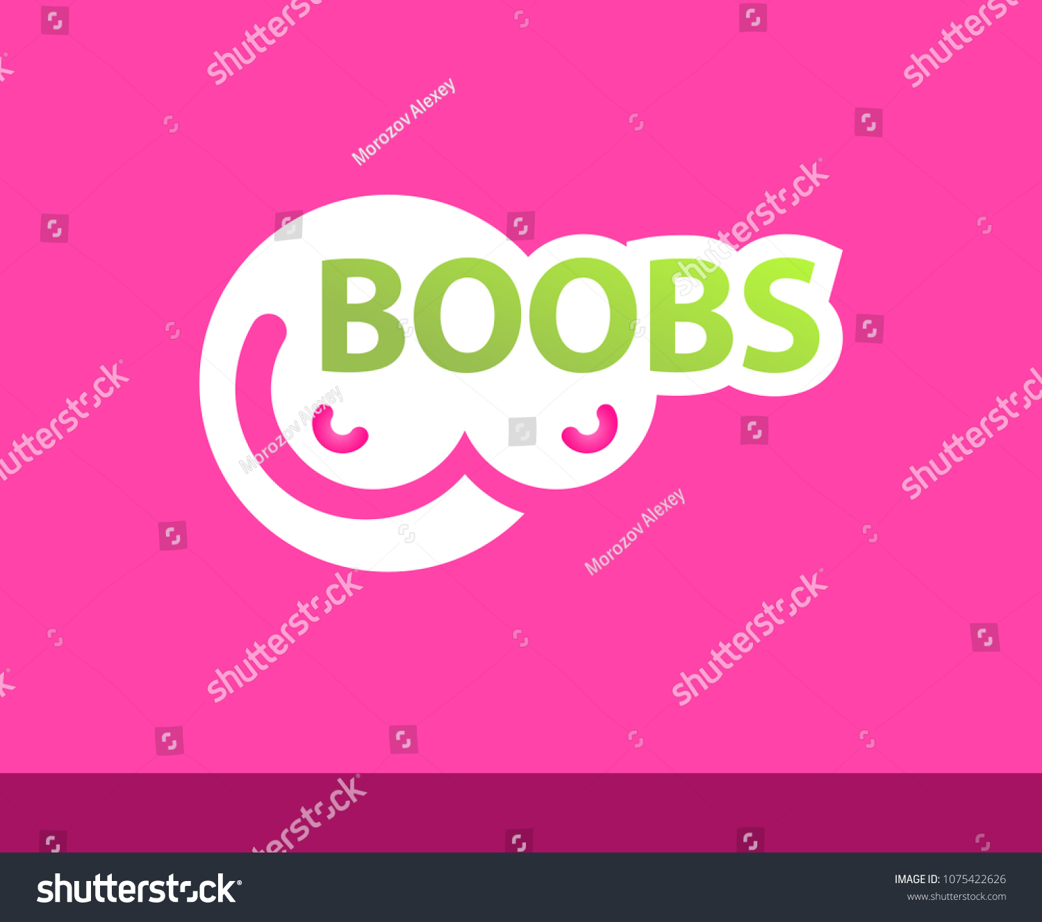 Adult Logo Girls Boobs On Pink Stock Vector Royalty Free 1075422626 Shutterstock