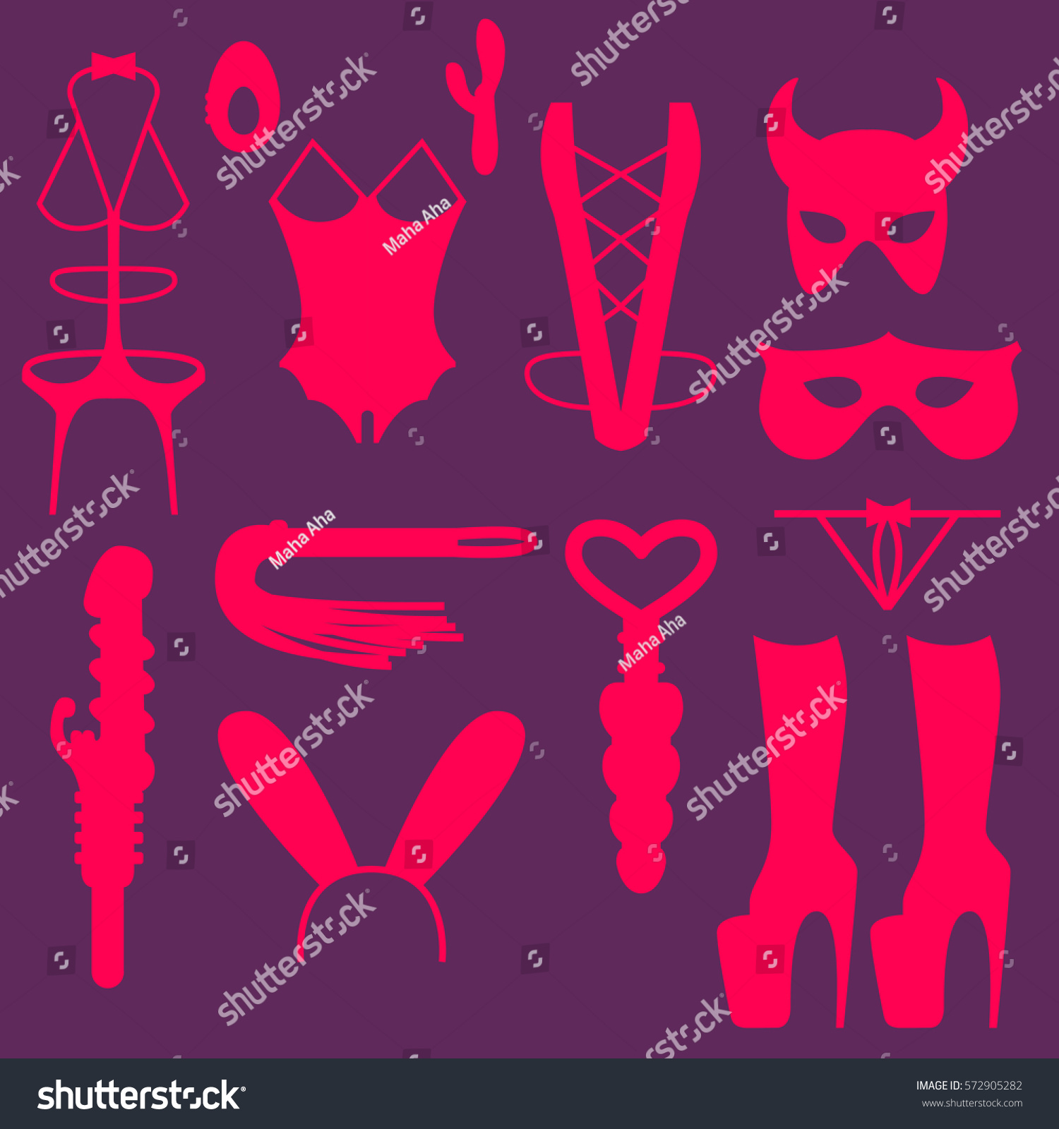 Adult Sex Toys Silhouettes Masks Laces Stock Vector Royalty Free 572905282 Shutterstock 3184