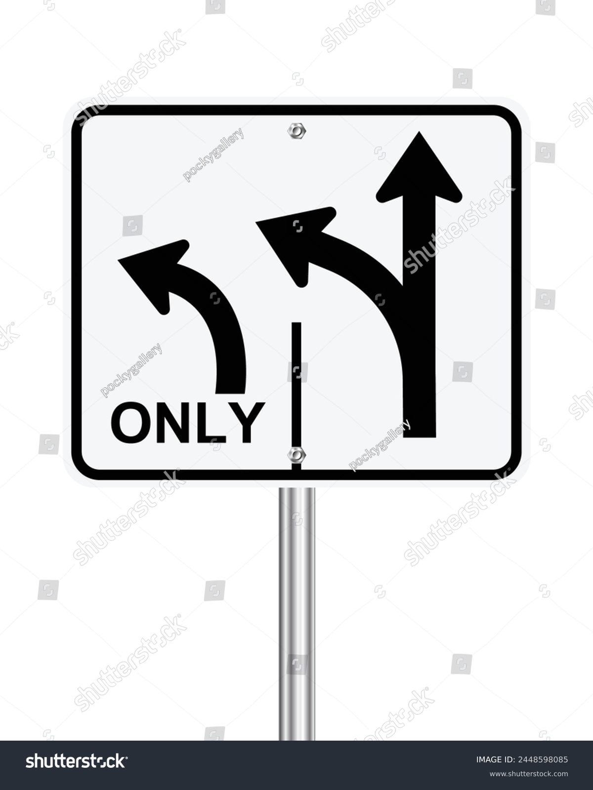SVG of Advance intersection two lanes control traffic sign on white background svg