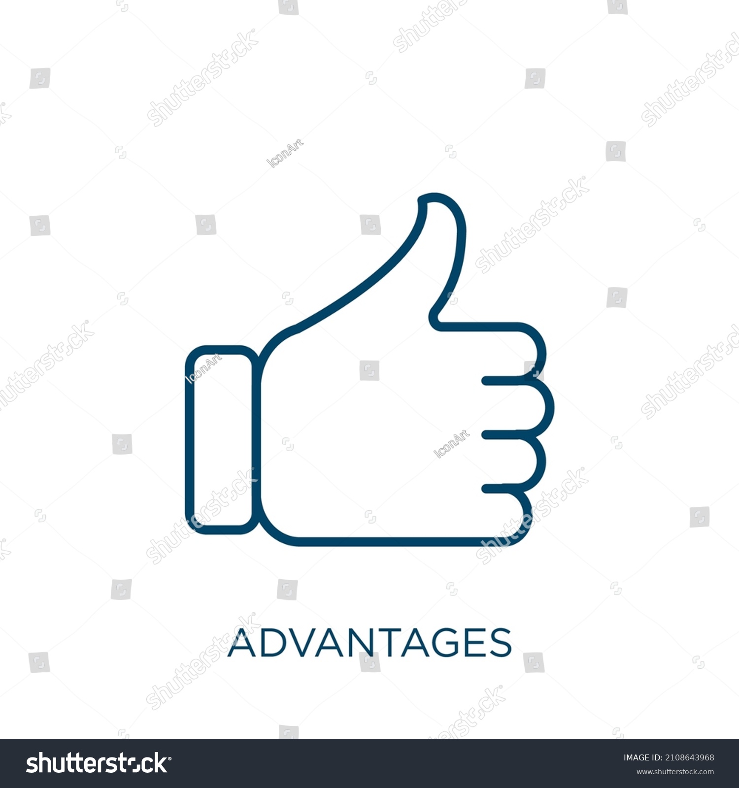 Advantages Icon Thin Linear Advantages Outline Stock Vector (Royalty ...