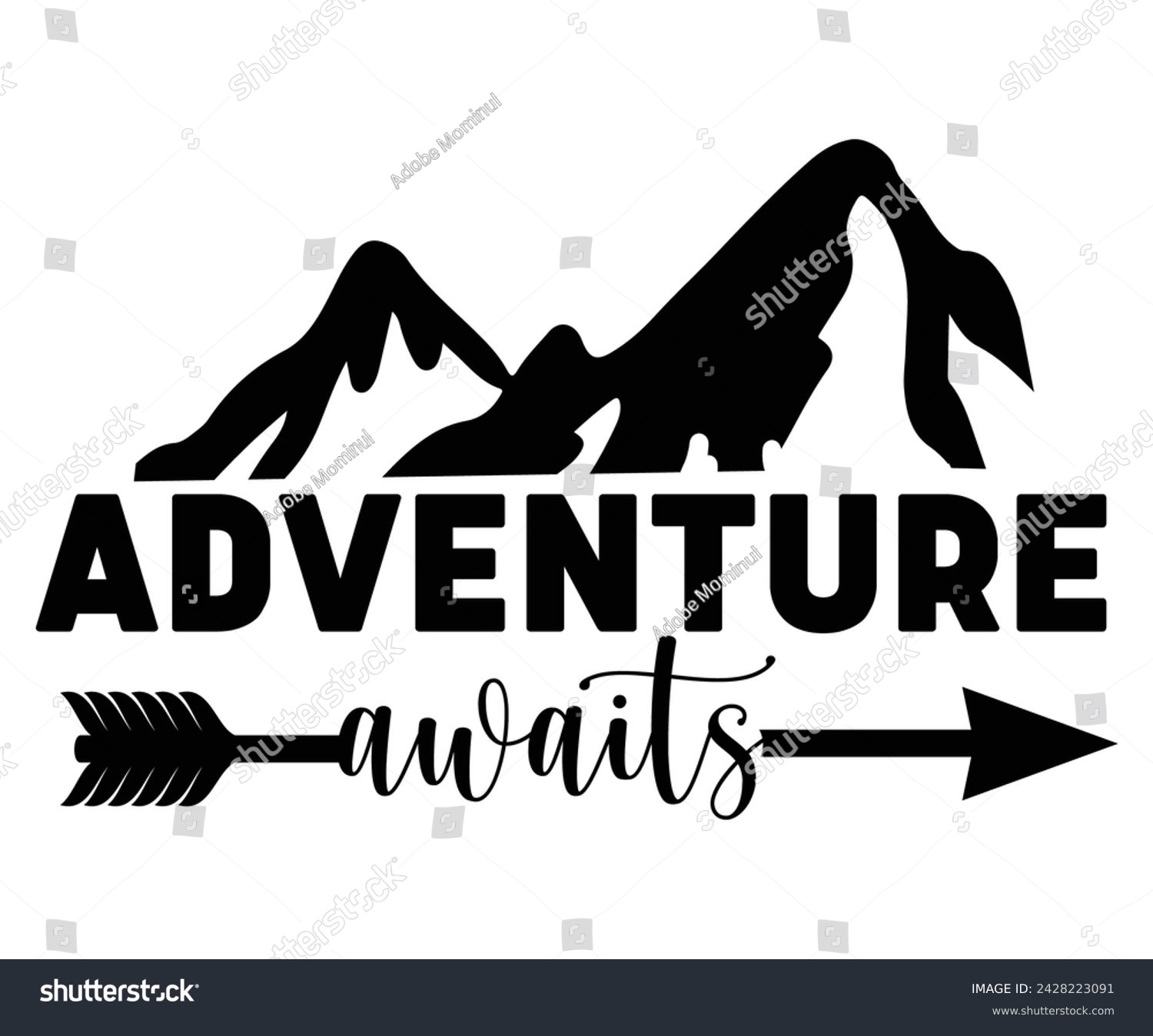 SVG of Adventure Awaits Svg,Happy Camper Svg,Camping Svg,Adventure Svg,Hiking Svg,Camp Saying,Camp Life Svg,Svg Cut Files, Png,Mountain T-shirt,Instant Download svg