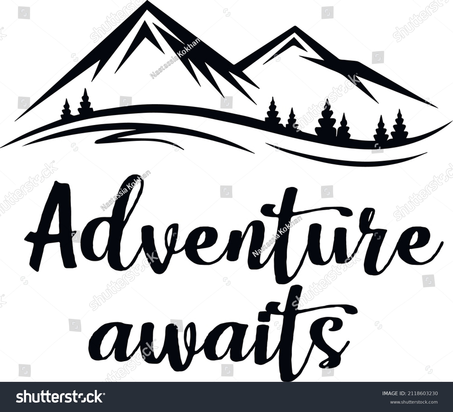 SVG of adventure awaits svg vector Illustration isolated on white background. camping and chill, active recreation,leisure,travel,rest near the fire with friends,campaign with family,print for T-shirt svg