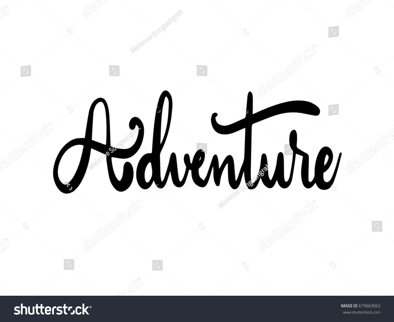 Adventure Calligraphy Vector Stock Vector (Royalty Free) 679663063 ...