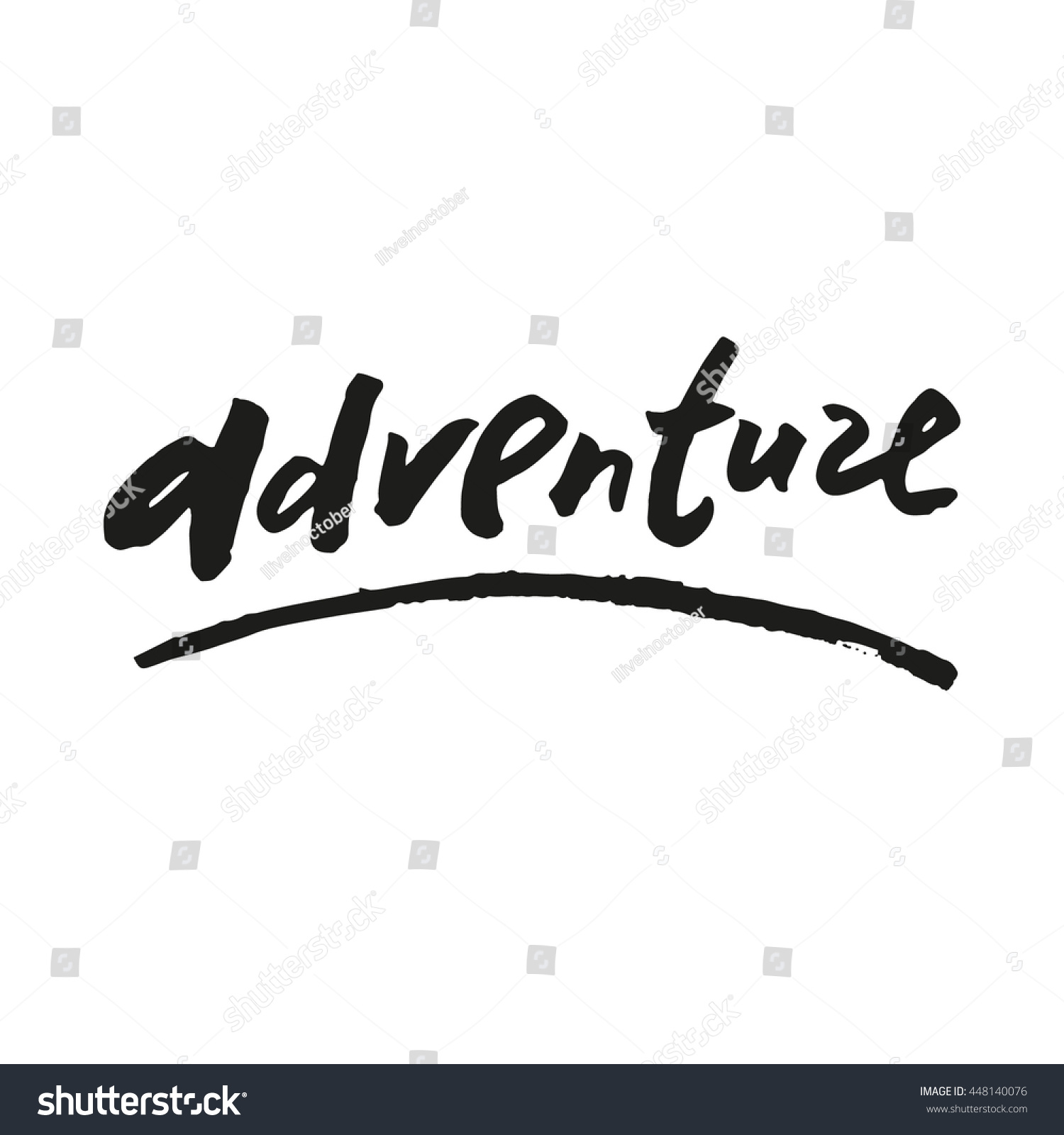 Adventure Card Modern Calligraphy Word Adventure Stock Vector 448140076 ...