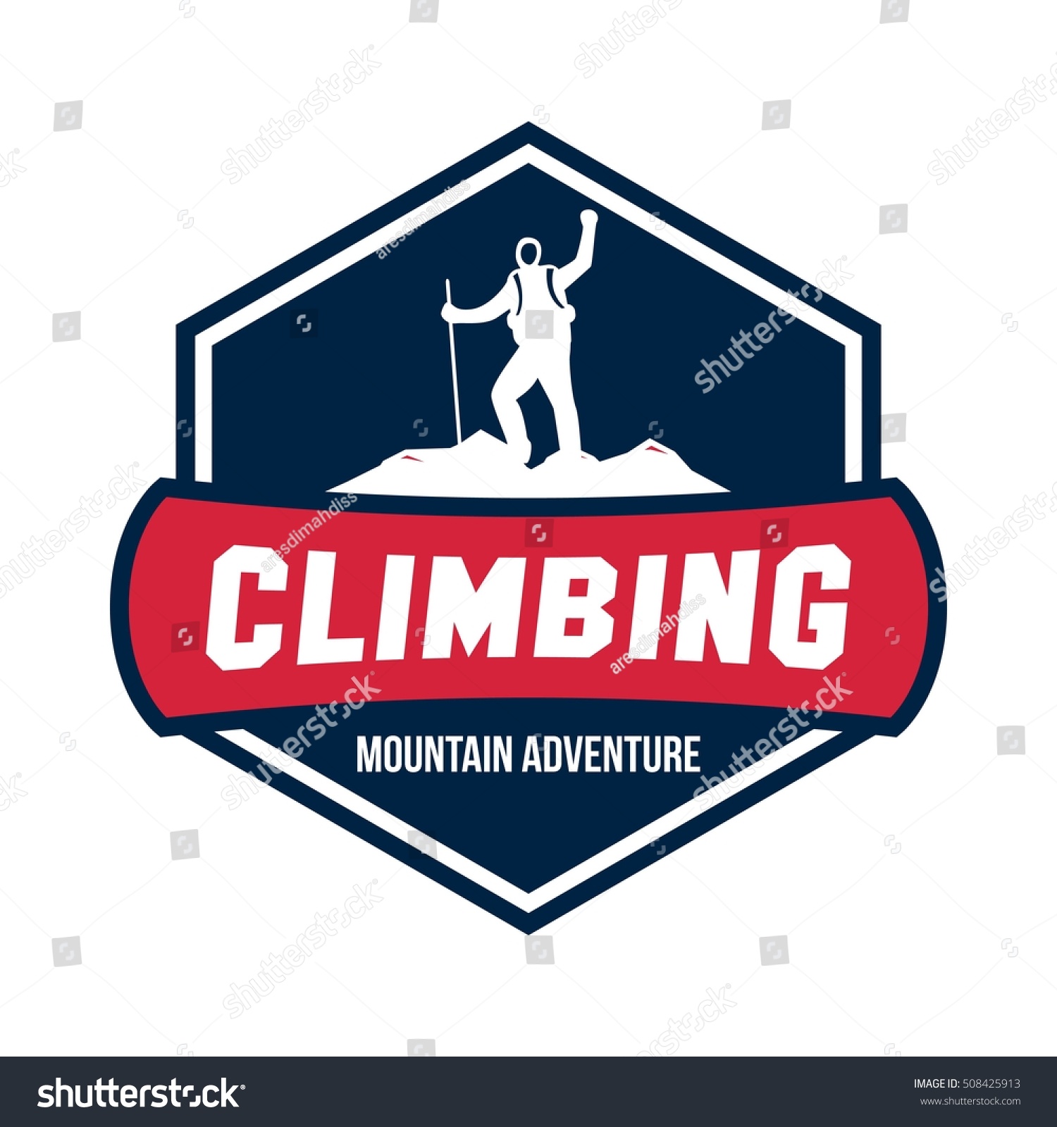 Adventure Logo Climbing Trekking Logo Design Stock Vector (Royalty Free ...