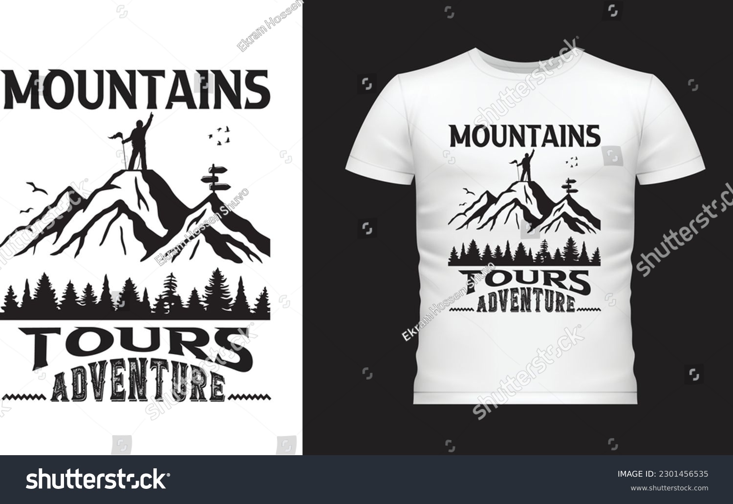 SVG of Adventure Mountain Vintage T-Shirt Design svg