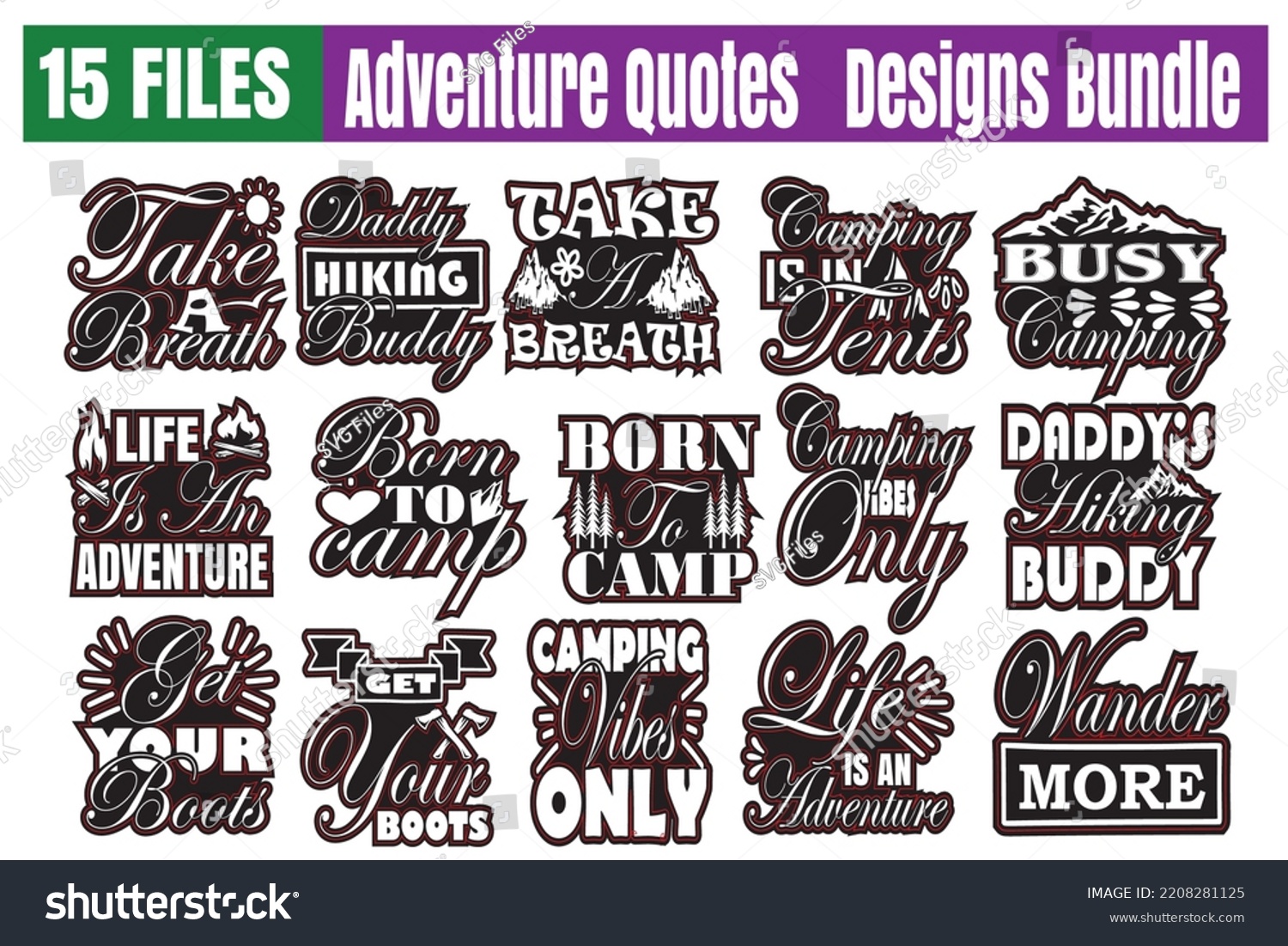 SVG of Adventure Quotes svg Bundle. Quotes about Adventure, Adventure cut files Bundle of 15 svg eps Files for Cutting Machines Cameo Cricut, Adventure Quotes svg