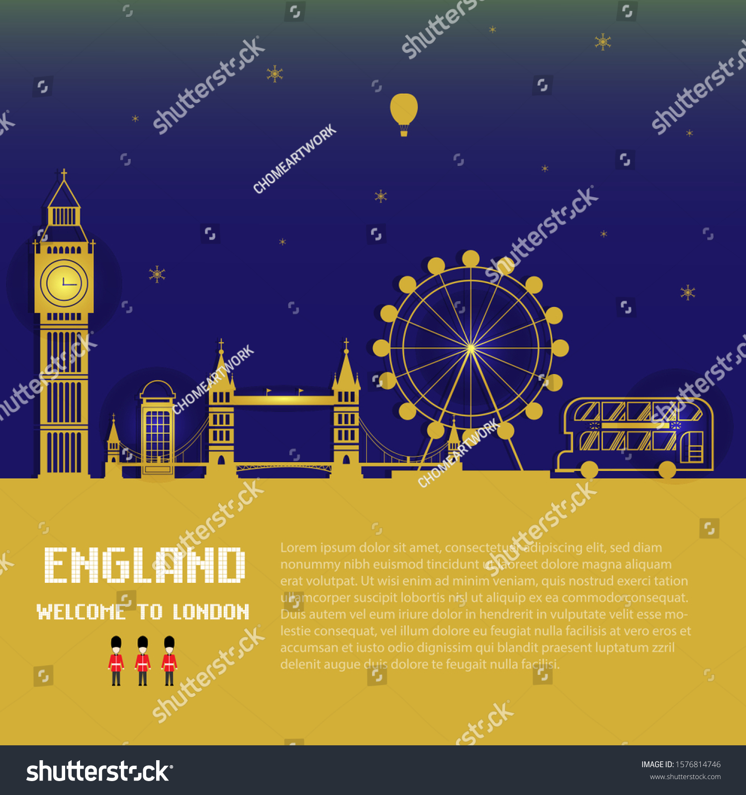 Advertising Template Welcome London Concept England Stock Vector ...