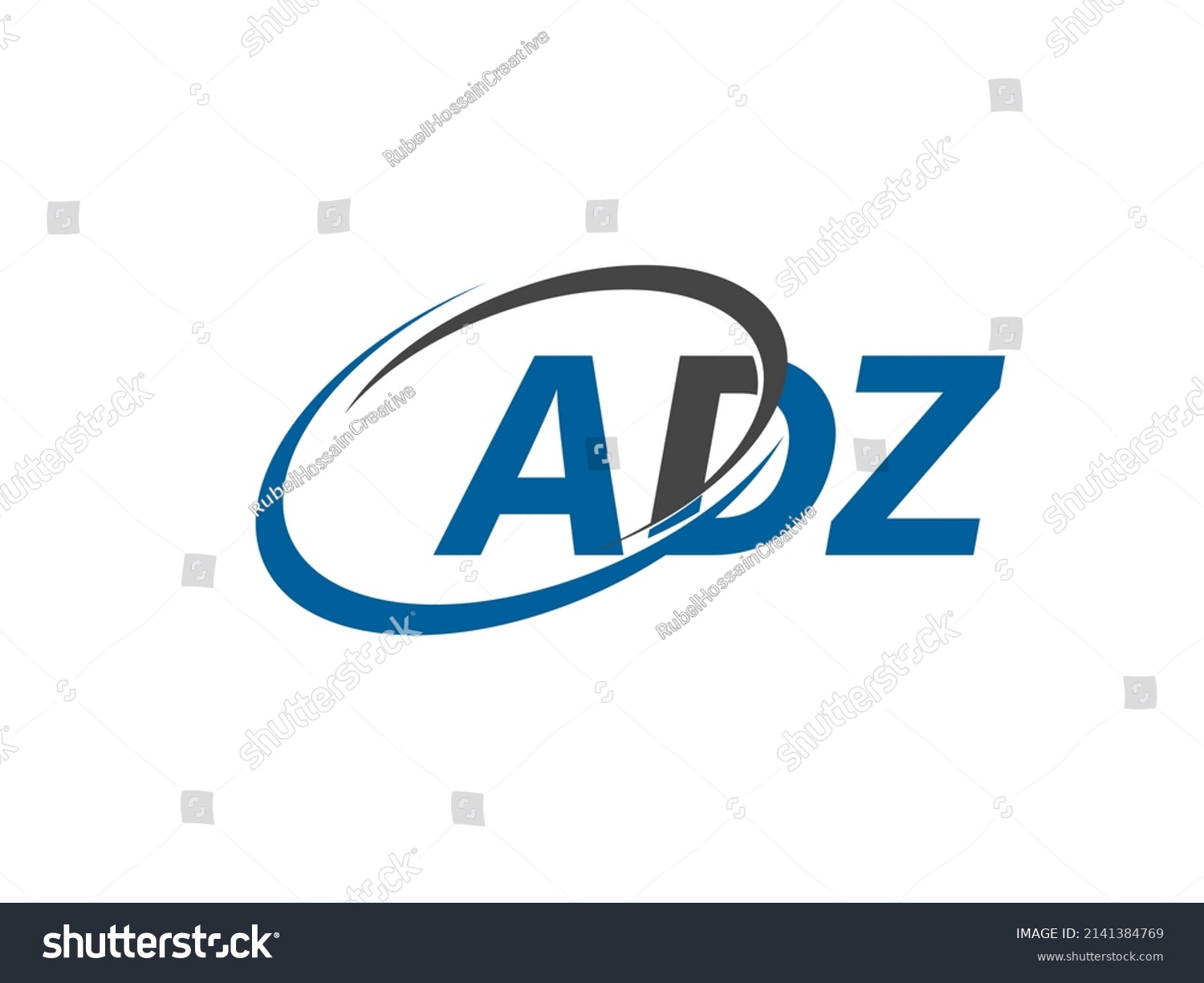 SVG of ADZ letter creative modern elegant swoosh logo design svg