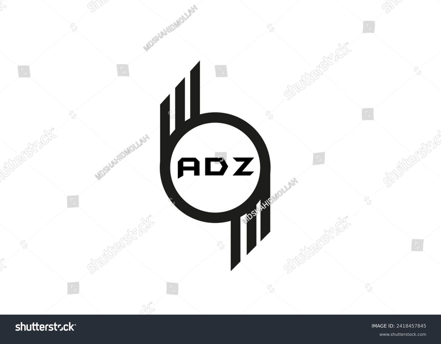 SVG of ADZ letter logo design white color background.a d z icon and logo svg