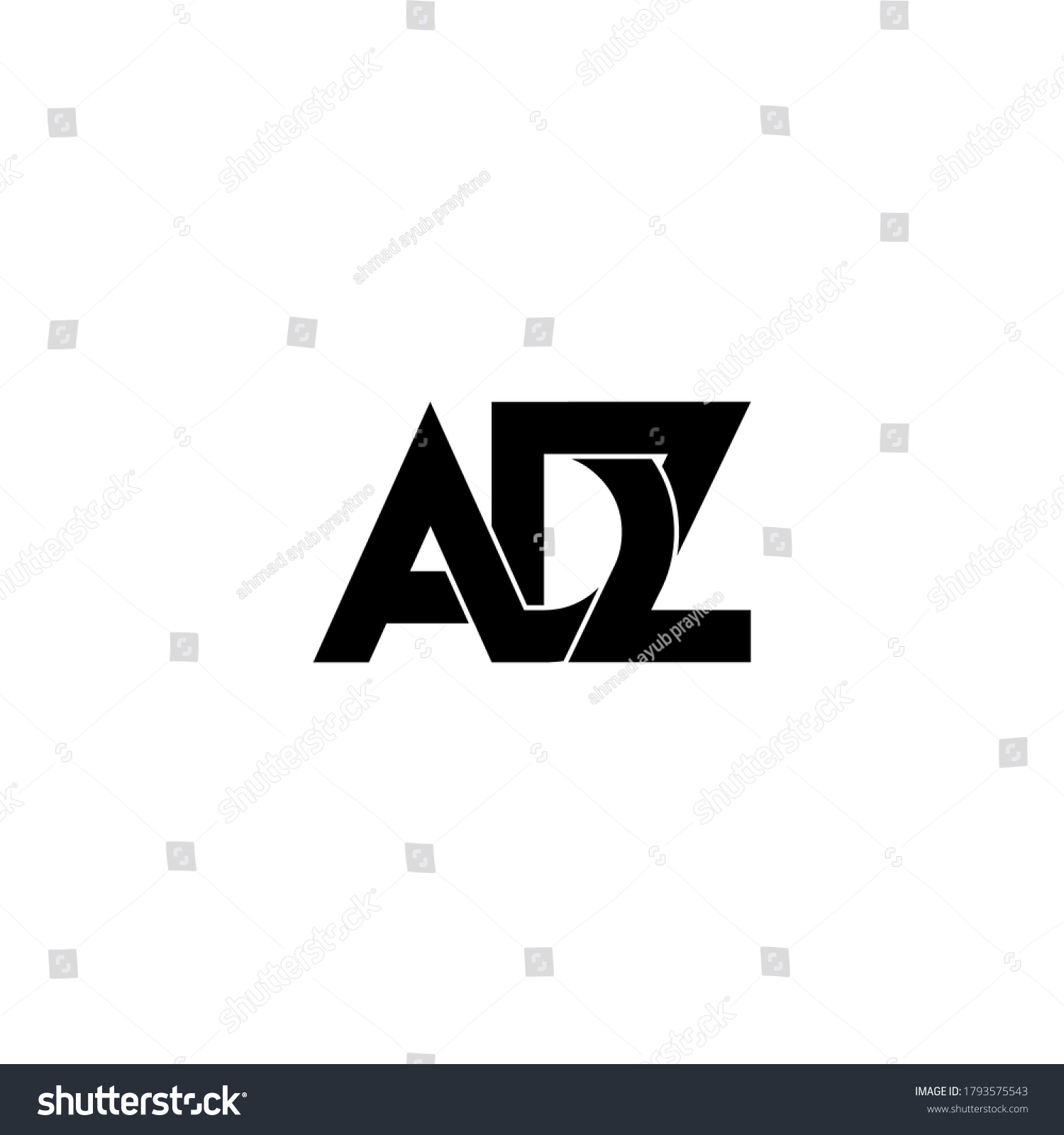 SVG of adz letter original monogram logo design svg