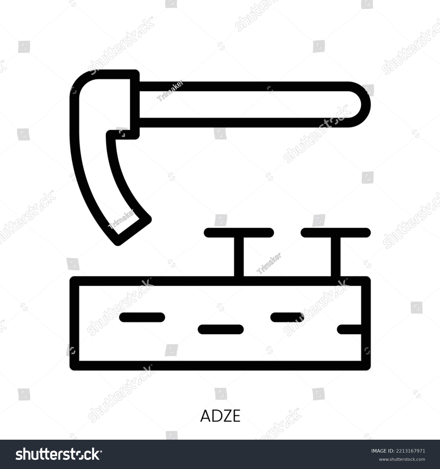 SVG of adze icon. Line Art Style Design Isolated On White Background svg