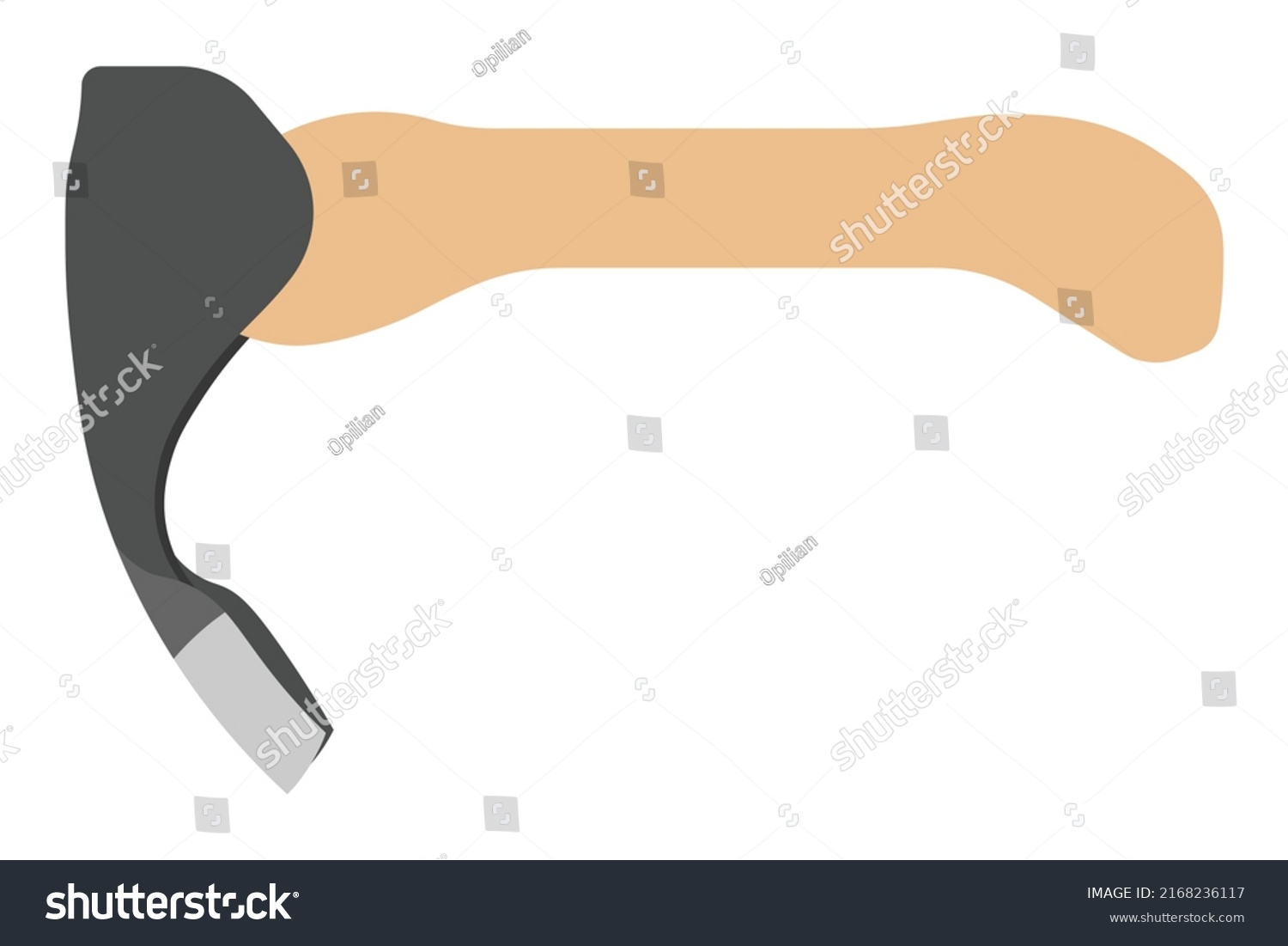 SVG of Adze isolated vector on white background. This cutting tool is used for removing heavy waste, leveling, shaping, or trimming the surfaces of timber. svg