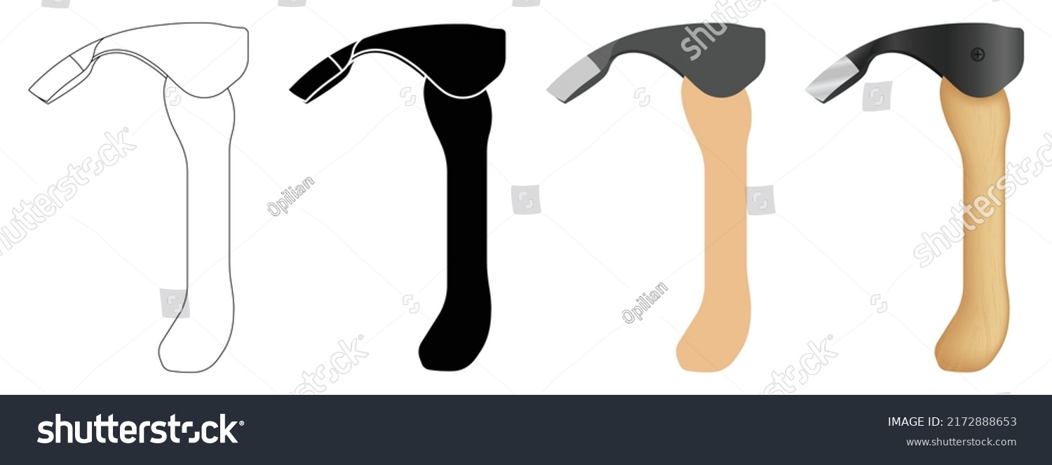 SVG of Adze isolated vector on white background. This cutting tool is used for removing heavy waste, leveling, shaping, or trimming the surfaces of timber. svg