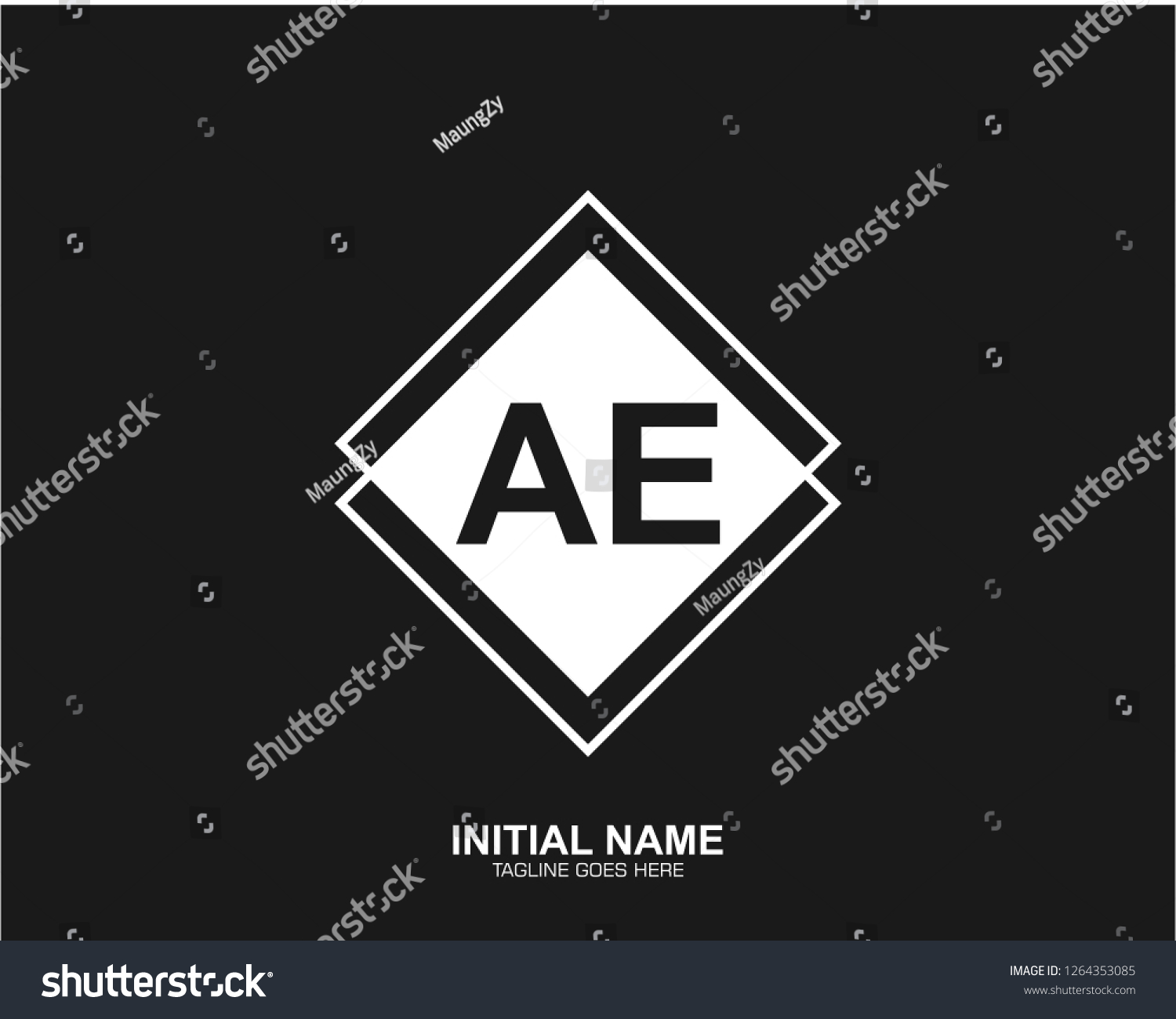 Ae E Initial Logo Letter Minimalist Stock Vector Royalty Free