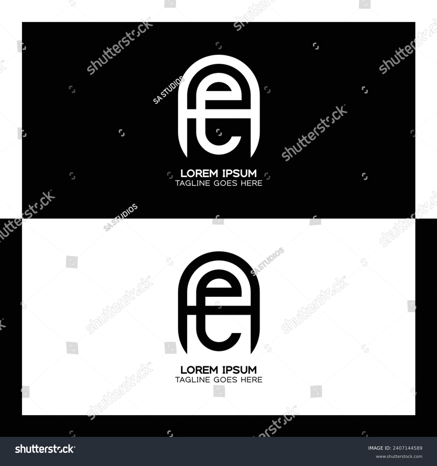 SVG of AE initial letters linked elegant logo. letter A and E pattern design monogram svg