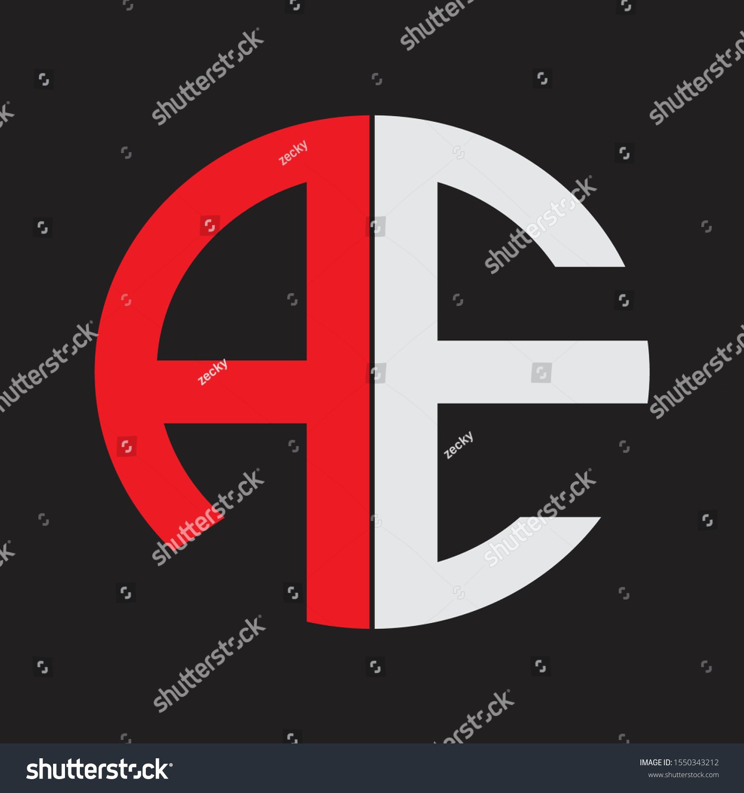 SVG of AE Initial Logo design Monogram Isolated on black background svg