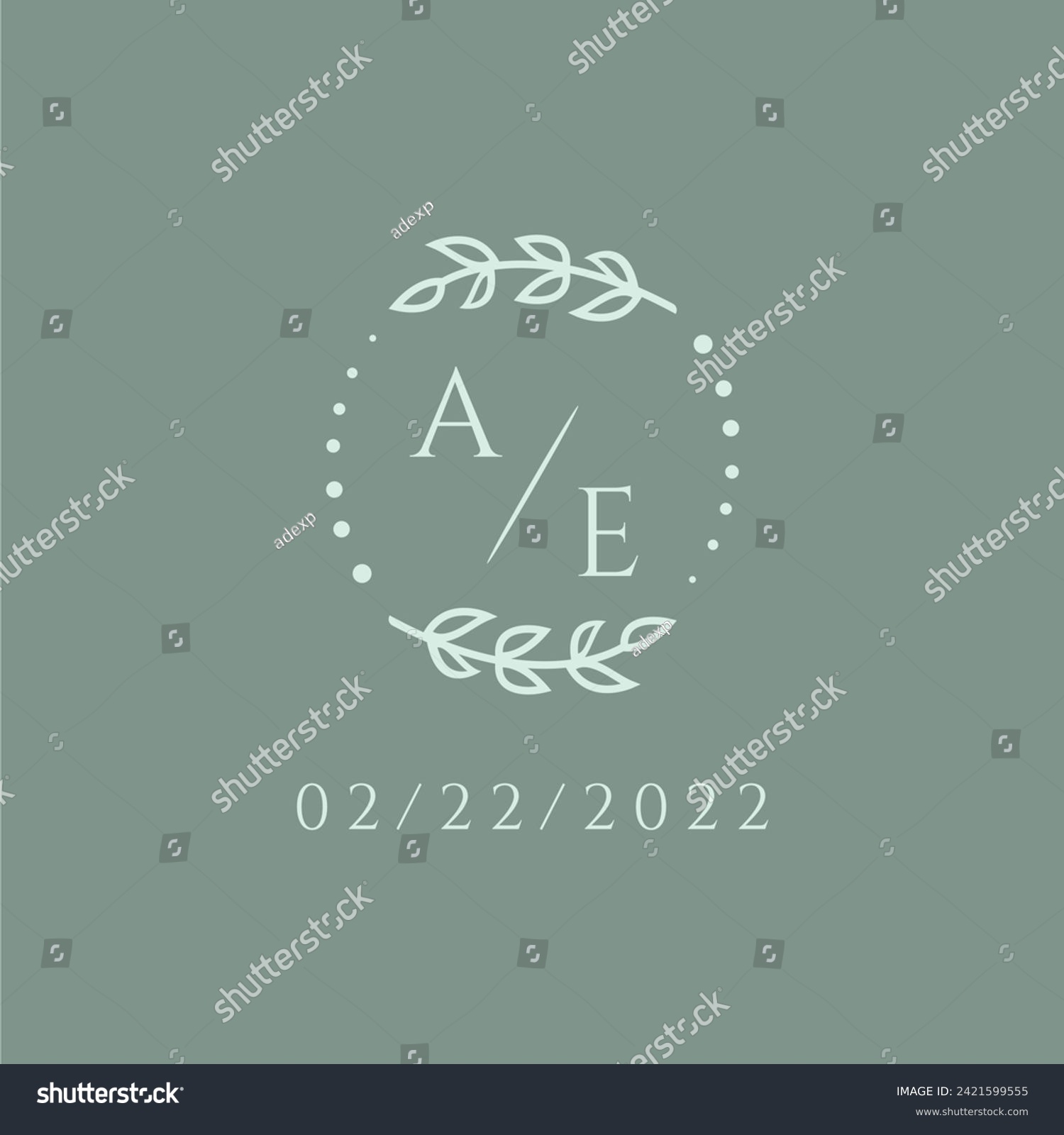 SVG of AE initial modern monogram wedding with creative circle line svg
