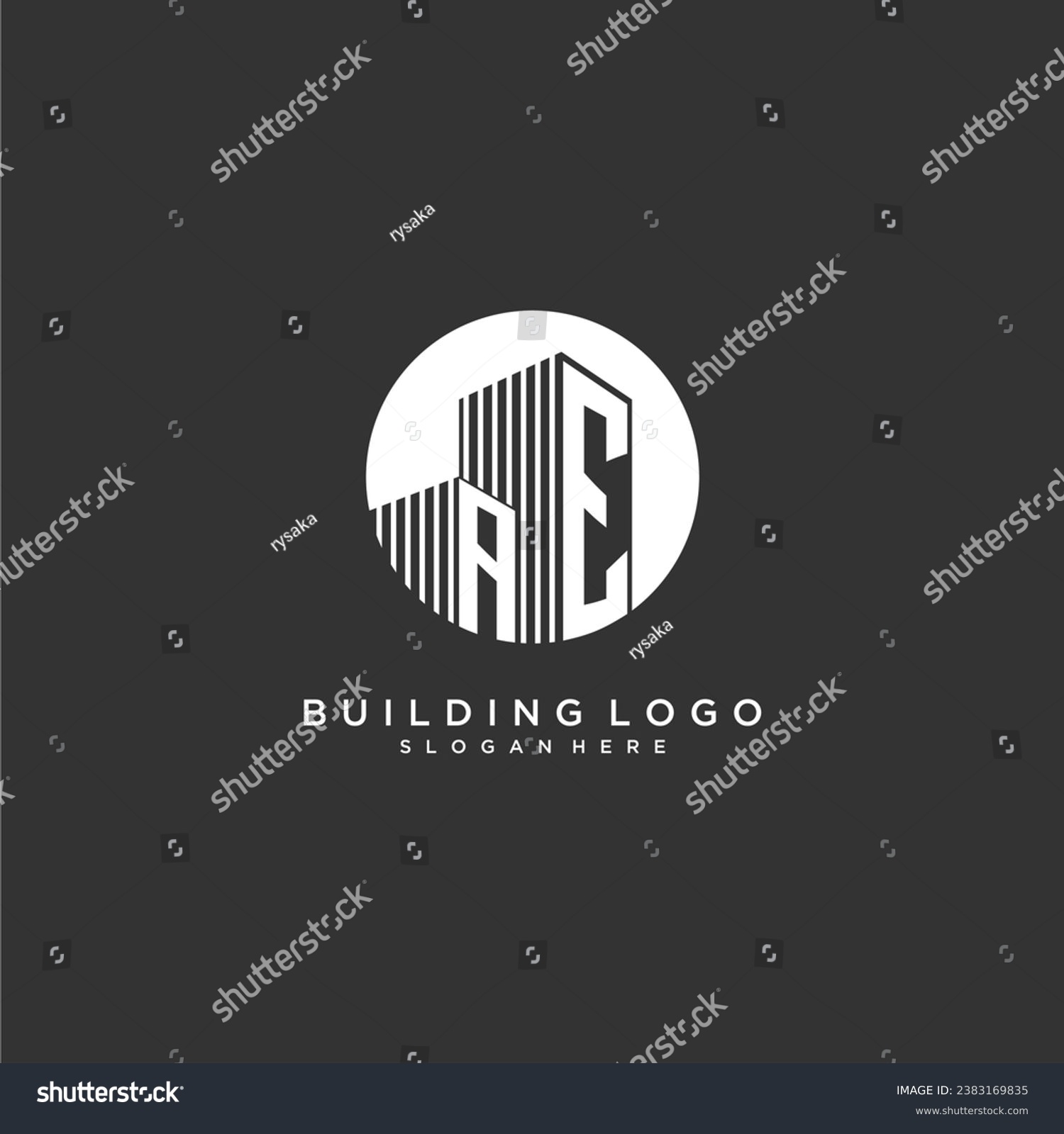 SVG of AE initial monogram building logo for real estate with creative circle style design svg