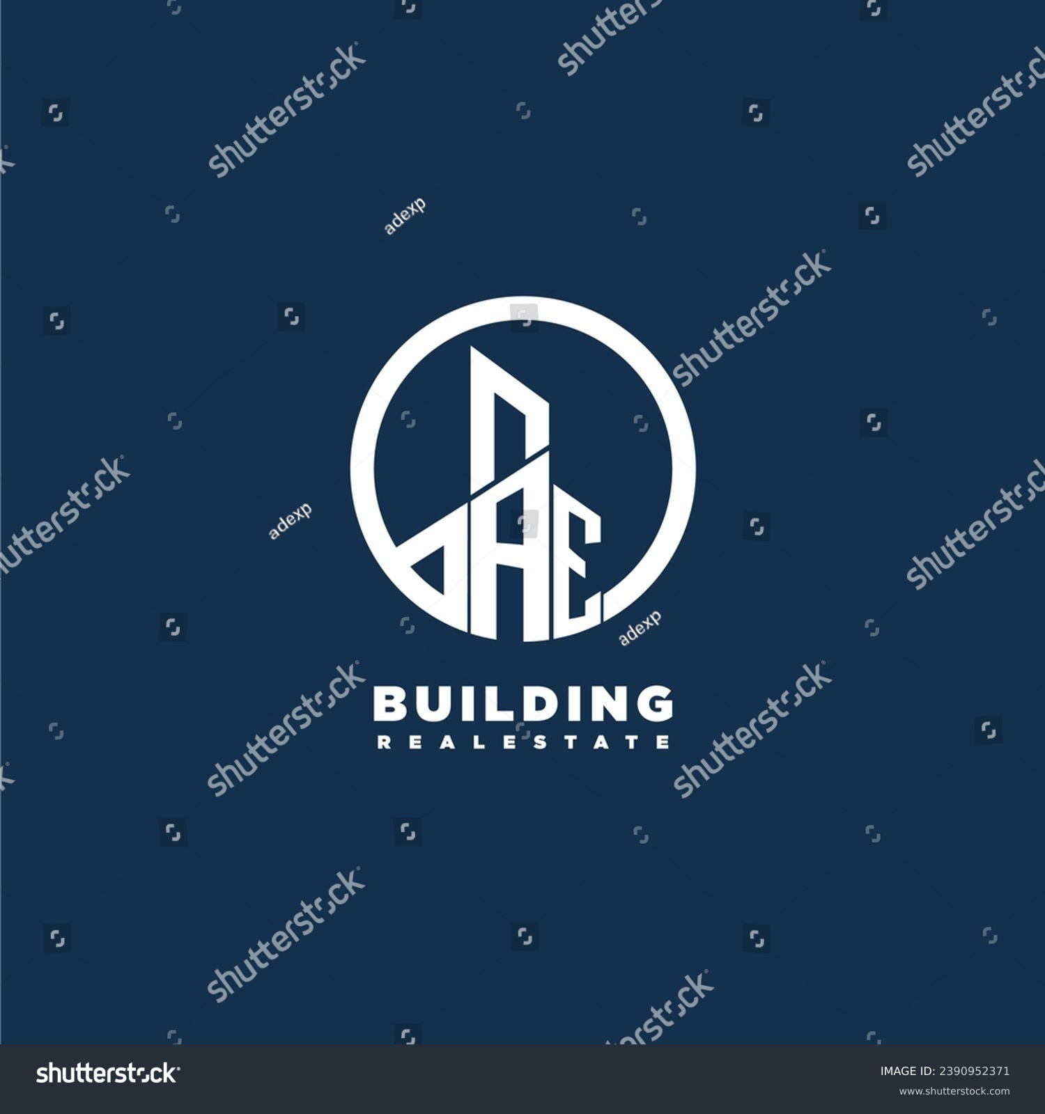 SVG of AE initial monogram building logo for real estate with creative circle style design svg