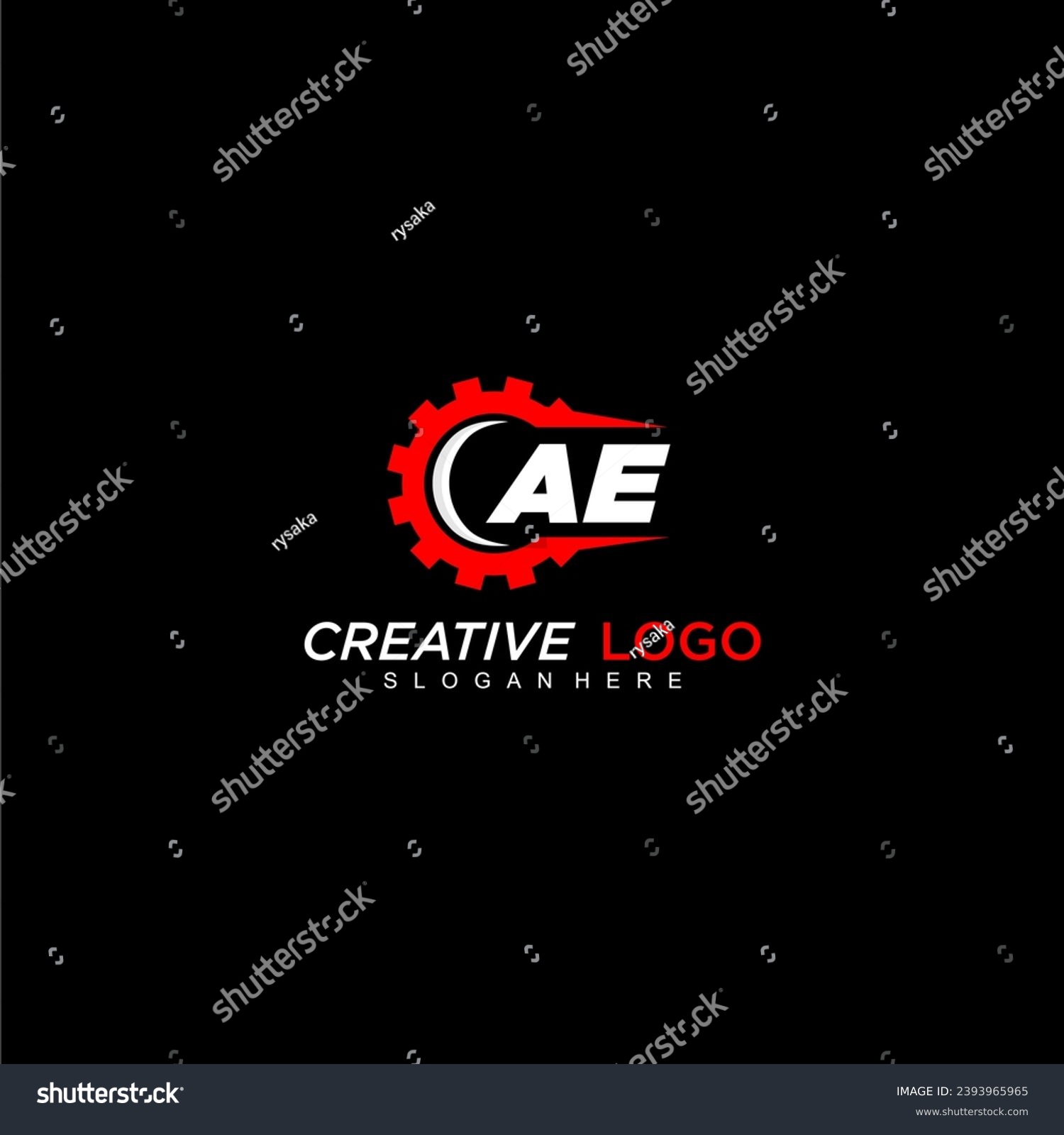 SVG of AE initial monogram for automotive logo with gear wheel image design vector svg
