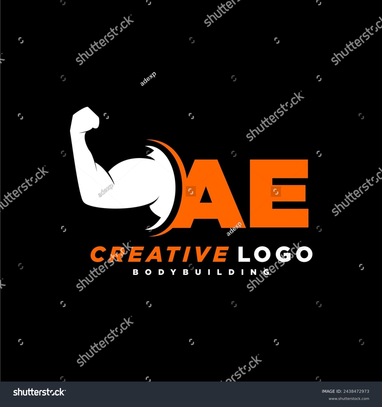 SVG of AE initial monogram for fitnes or gym logo with creative style design svg