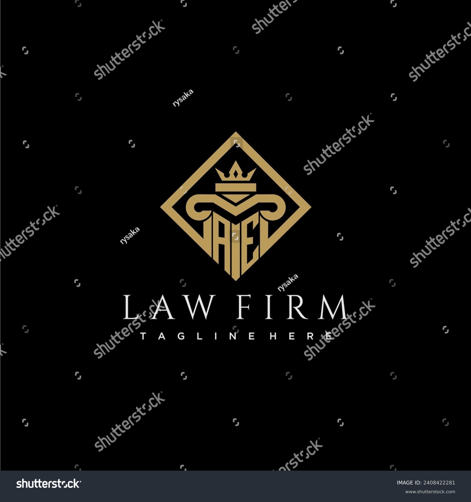SVG of AE initial monogram logo for lawfirm with pillar in creative square design svg