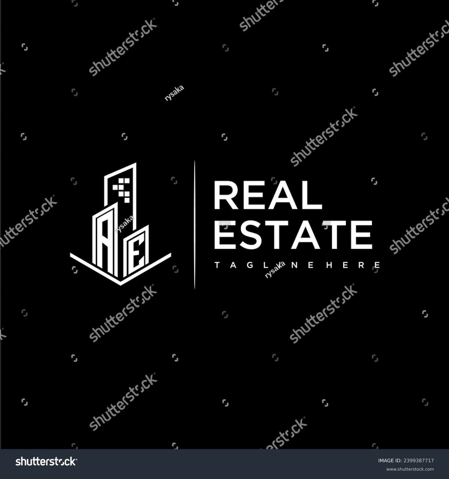SVG of AE initial monogram logo for real estate with building style svg